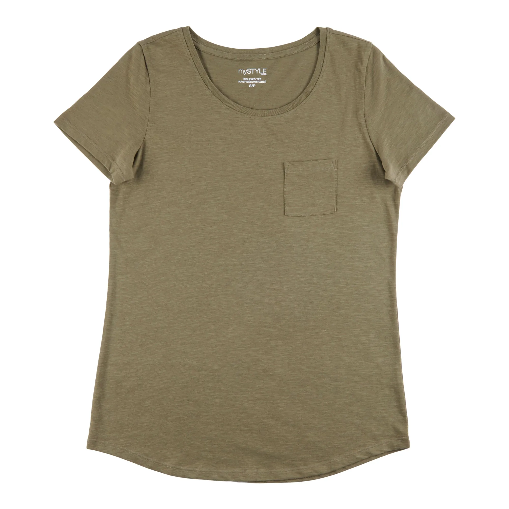 mySTYLE Women's Seasonal Relaxed Solid T-Shirt with Front Pocket sold by Giant Tiger product image thumbnail 2