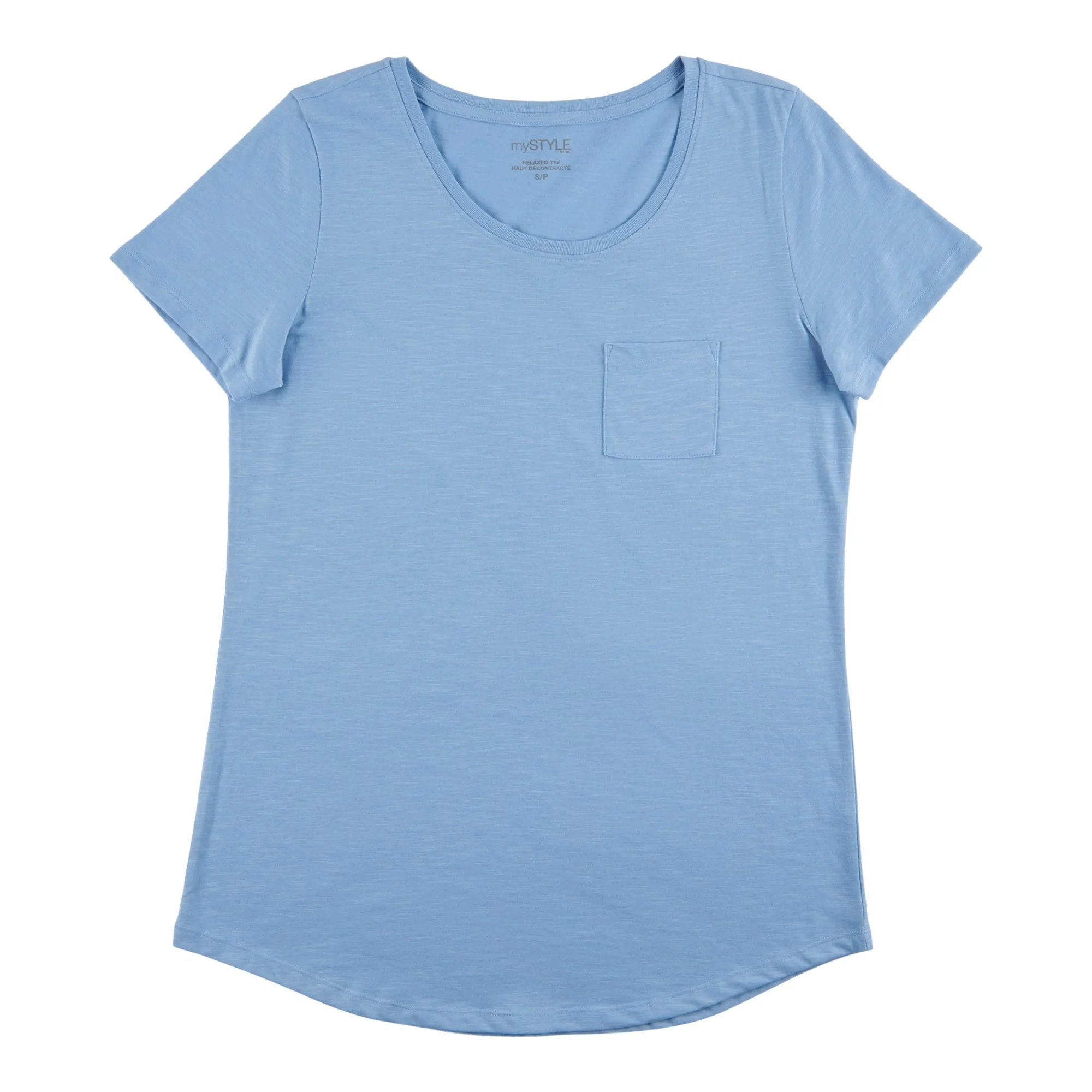 mySTYLE Women's Seasonal Relaxed Solid T-Shirt with Front Pocket sold by Giant Tiger