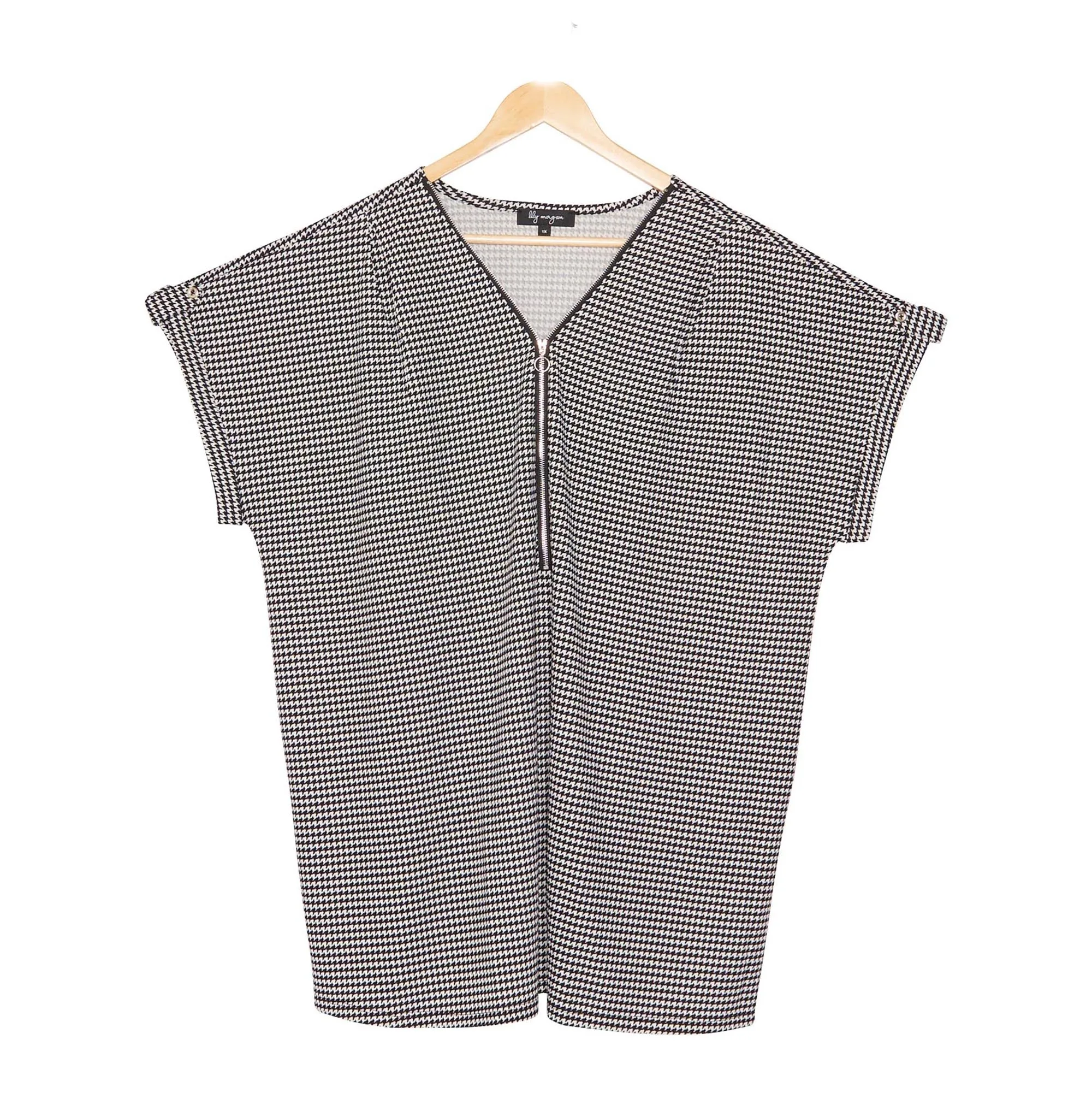 lily morgan Women's Printed Sleeveless Zip Flare Top sold by Giant Tiger product image thumbnail 4