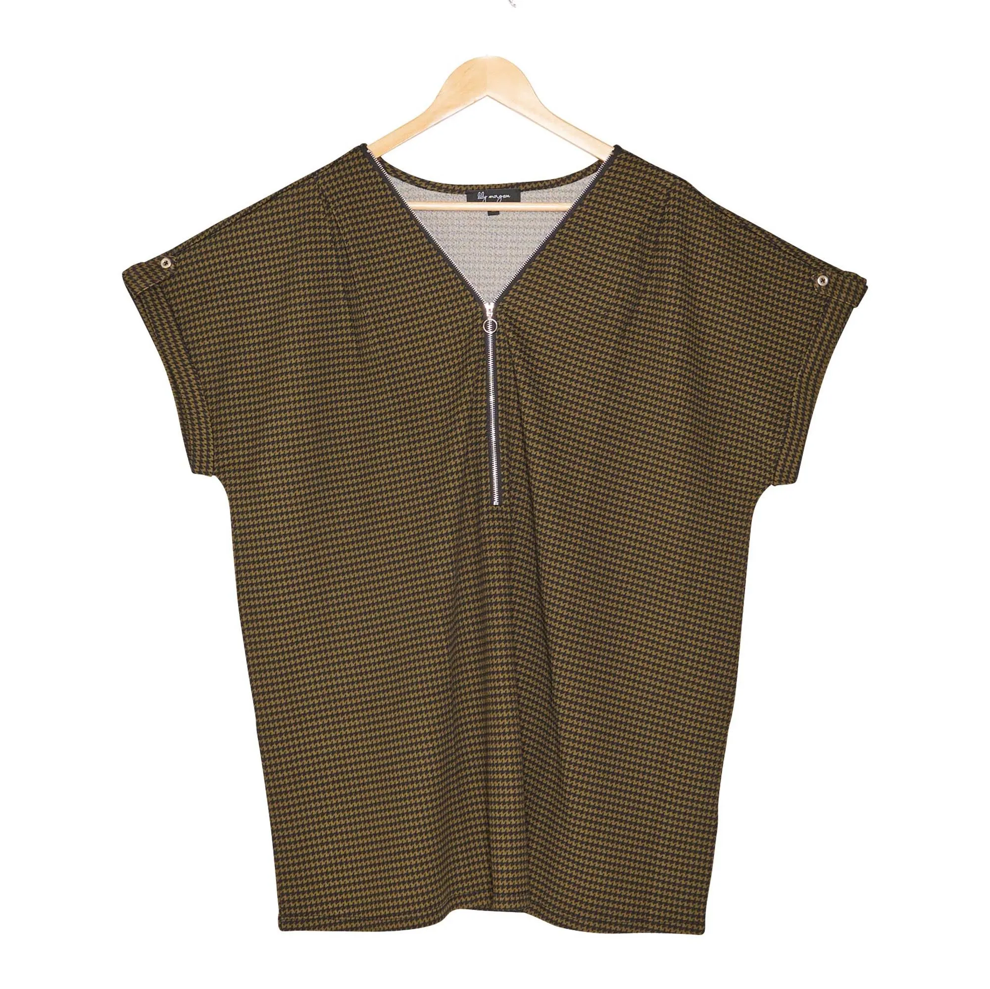 lily morgan Women's Printed Sleeveless Zip Flare Top sold by Giant Tiger product image thumbnail 2