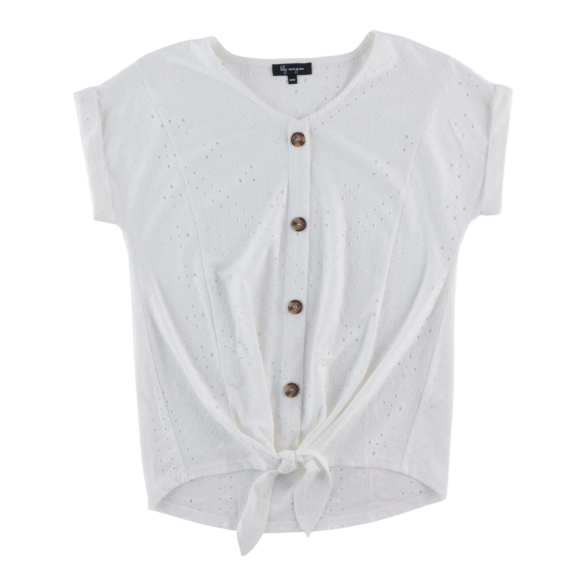 lily morgan Women's Button-Up Tie-Front Blouse sold by Giant Tiger