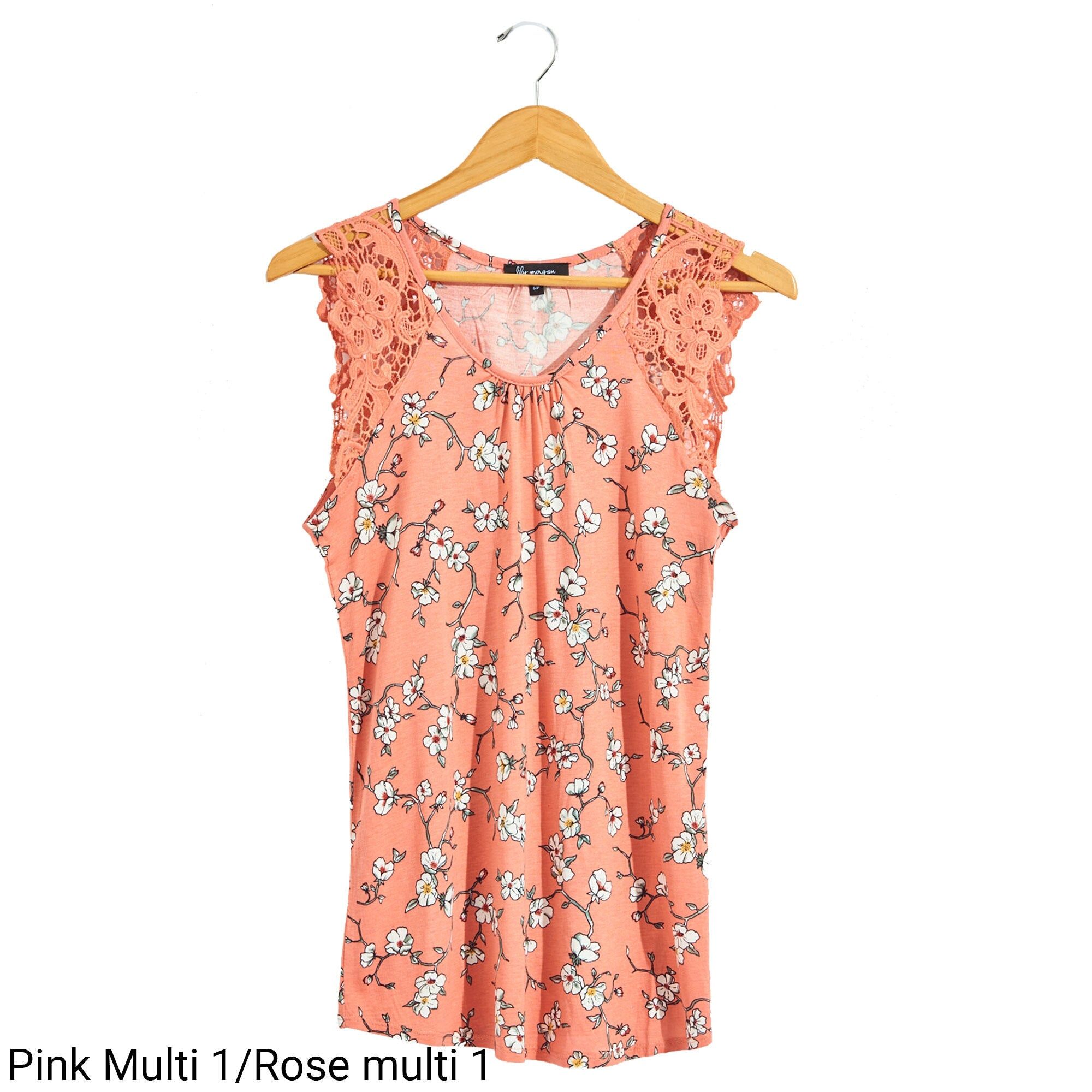 lily morgan Women's Printed Lace Shoulder Top - S-XL sold by Giant Tiger product image thumbnail 3