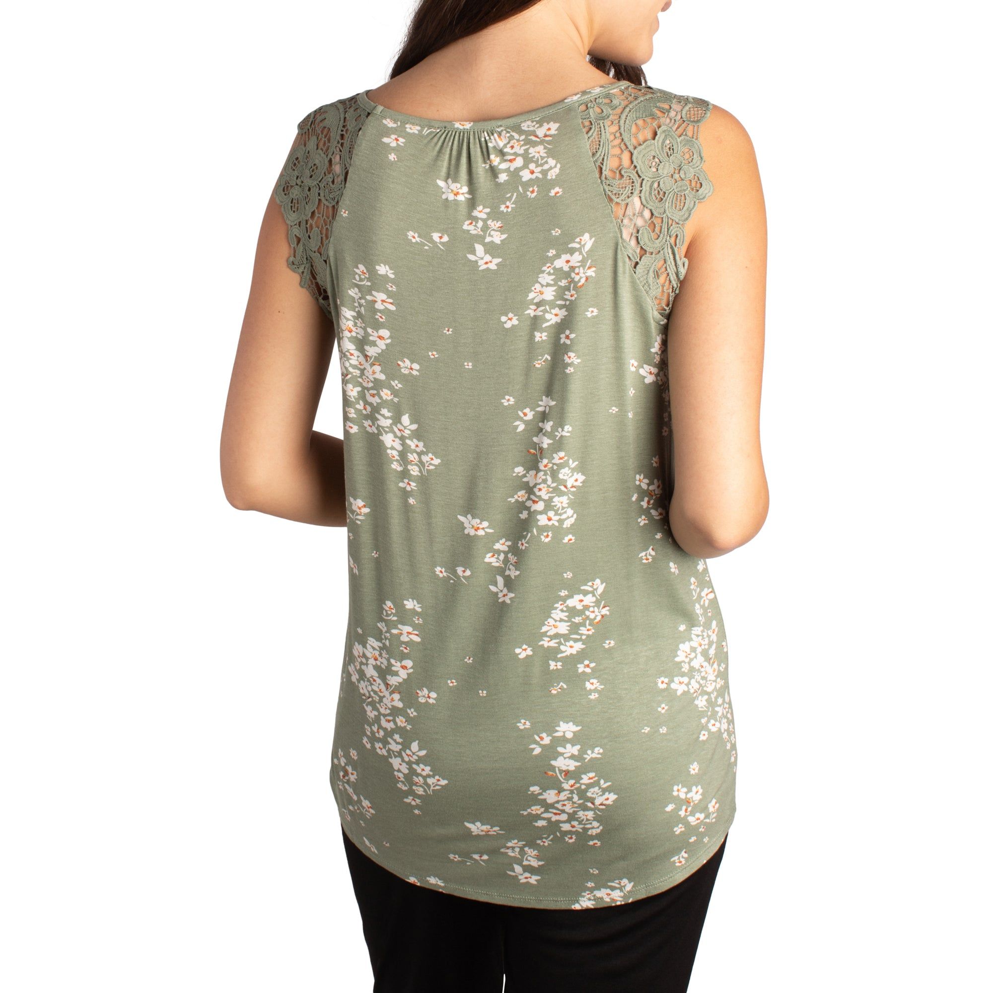 lily morgan Women's Printed Lace Shoulder Top - S-XL sold by Giant Tiger product image thumbnail 2