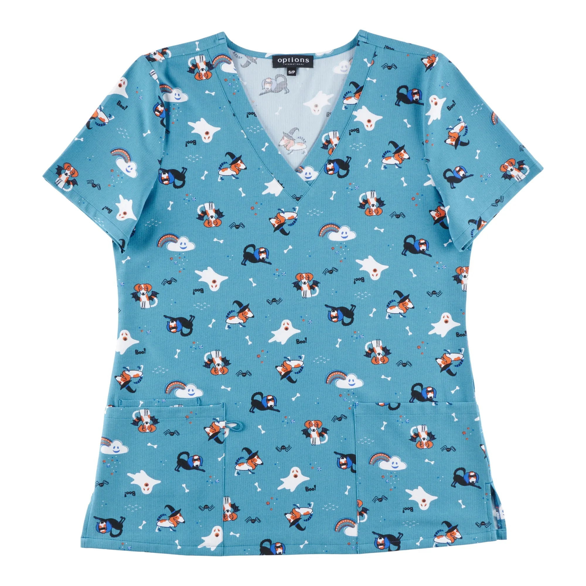 Options Women's Halloween Printed Scrub Top sold by Giant Tiger