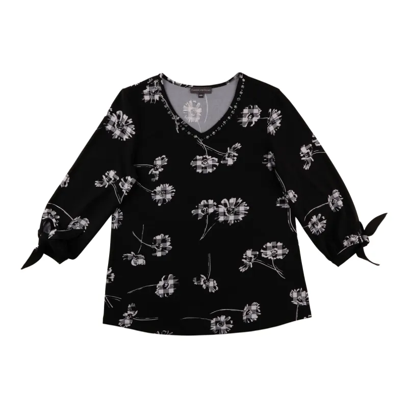 Classic Editions Women's V-Neck Sleeve Detail Blouse sold by Giant Tiger