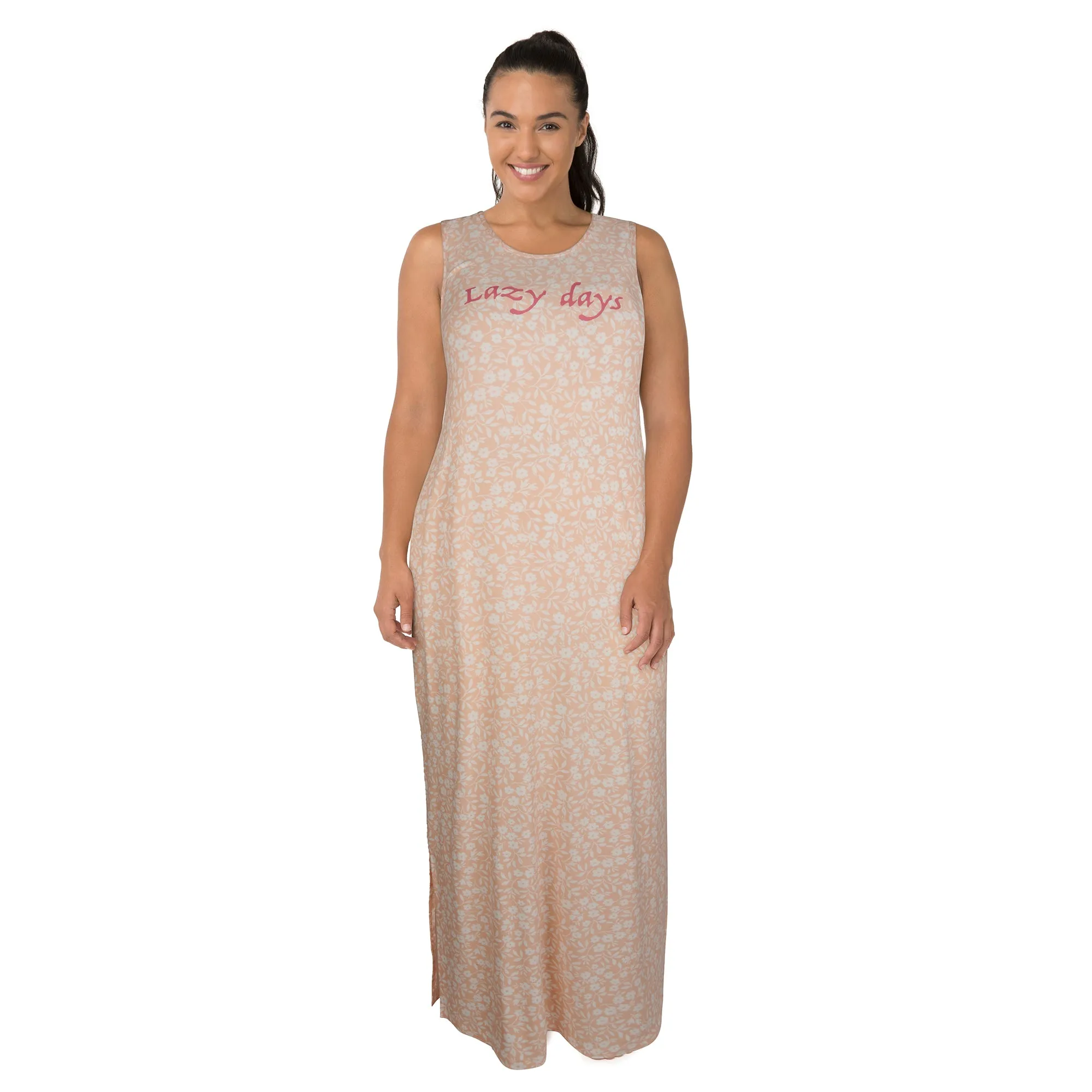 Carisma Women's Plus Ocean Breeze Peachy All-Over Print Long Sleepshirt sold by Giant Tiger product image thumbnail 2