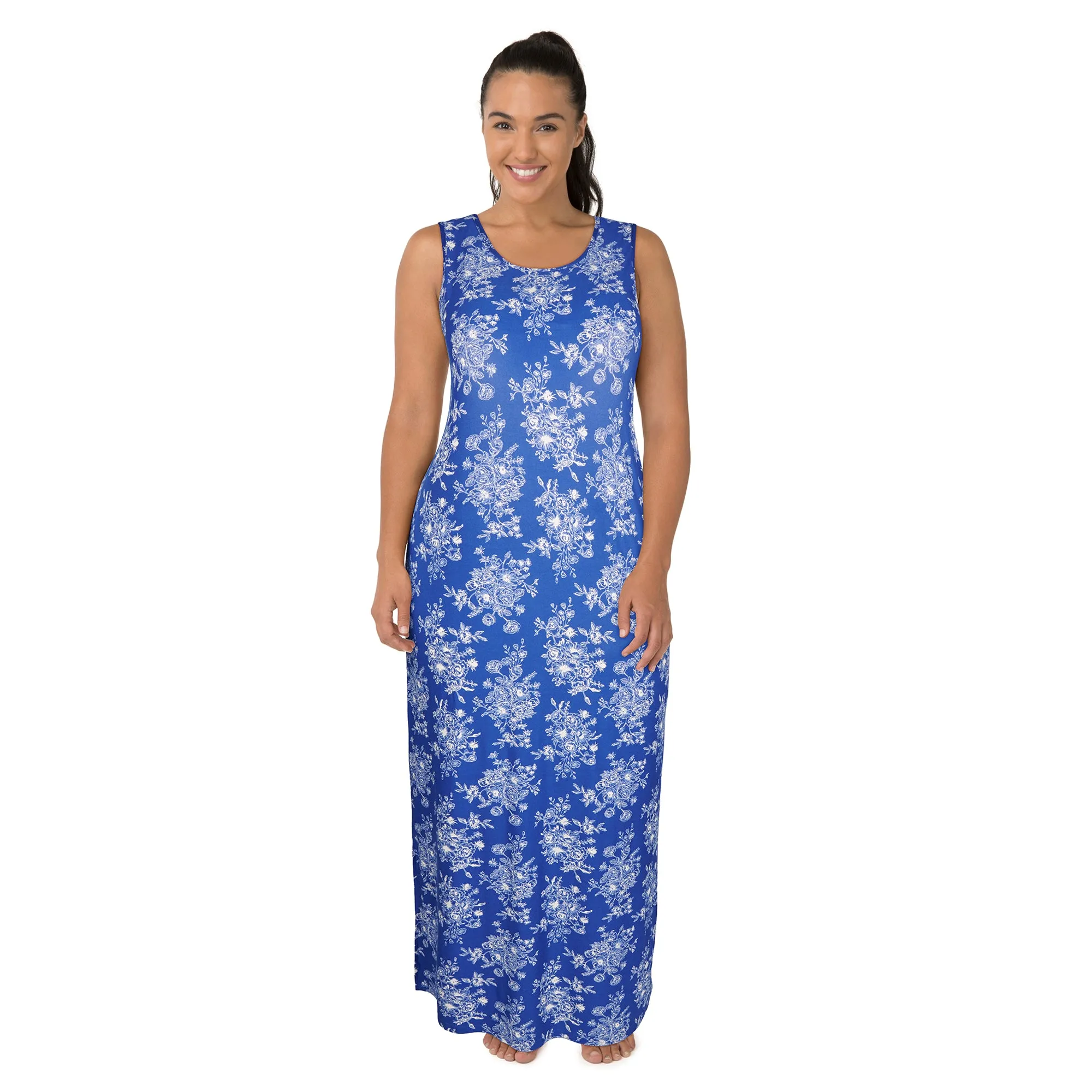 Carisma Women's Plus Ocean Breeze Peachy All-Over Print Long Sleepshirt sold by Giant Tiger