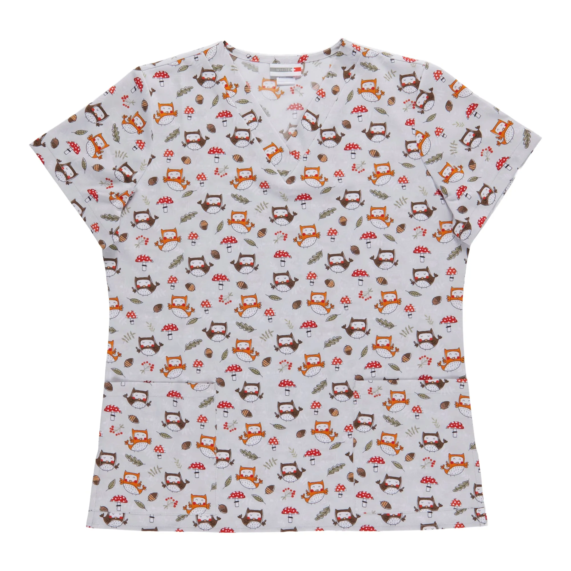 White Cross Women's All-Over Printed Scrub Top sold by Giant Tiger