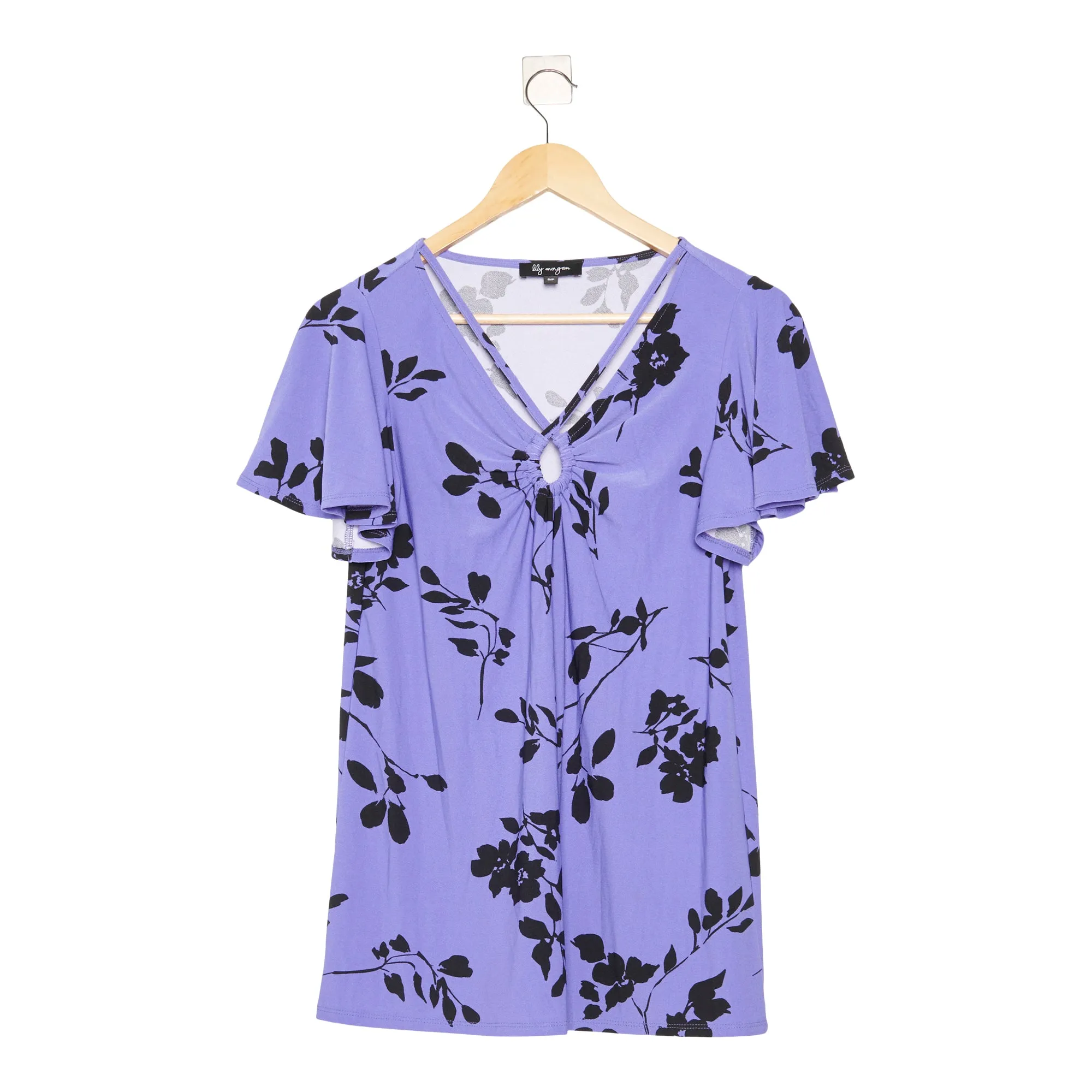 lily morgan Women's Simply Chic Flutter Short Sleeve Top with Keyhole sold by Giant Tiger product image thumbnail 3