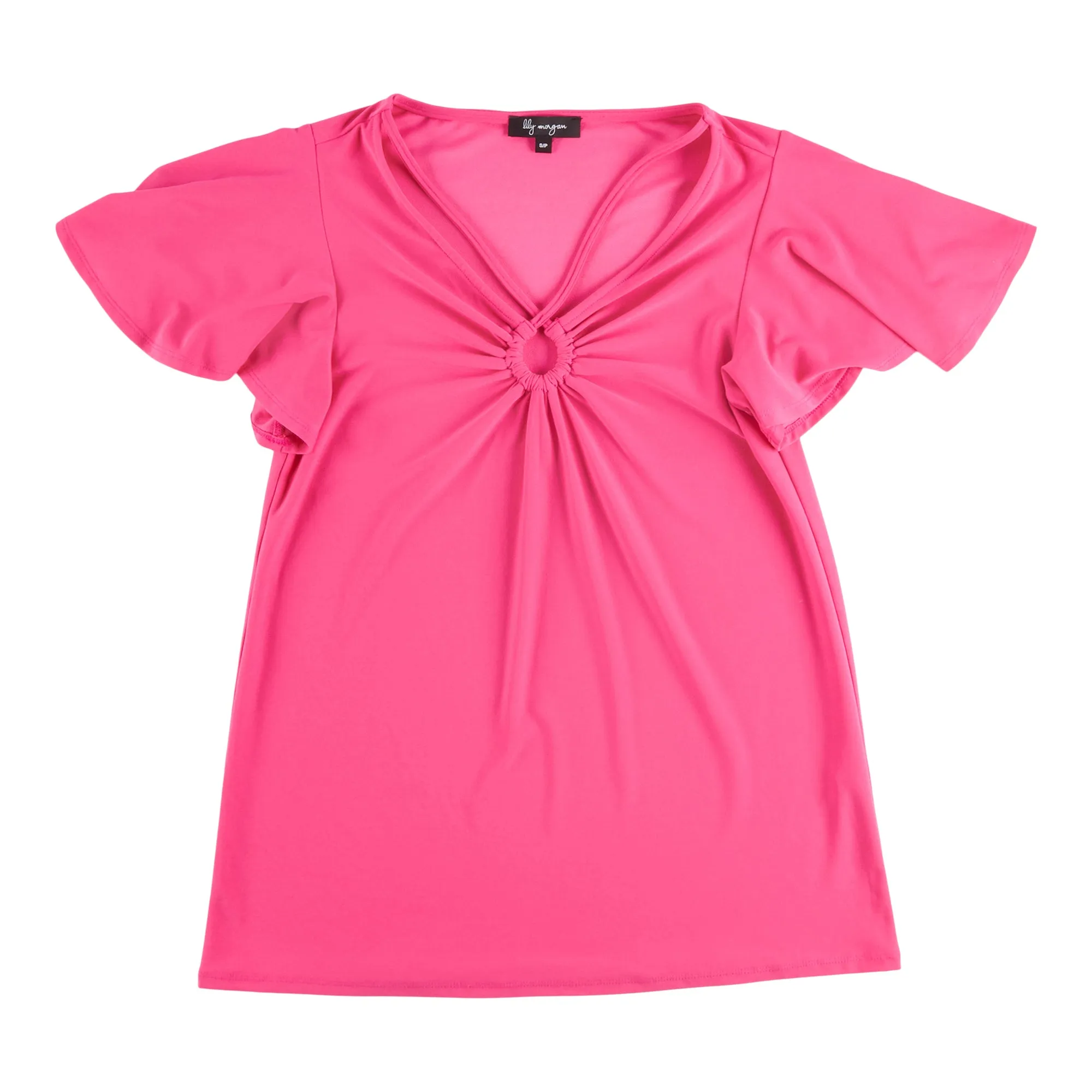 lily morgan Women's Simply Chic Flutter Short Sleeve Top with Keyhole sold by Giant Tiger product image thumbnail 4