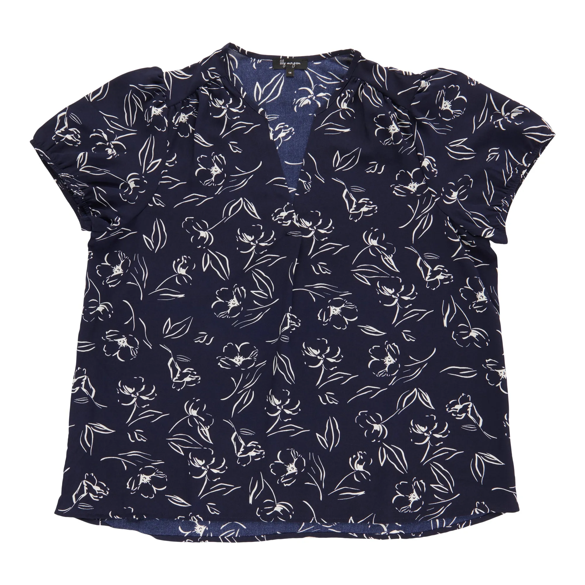 lily morgan Women's Plus V-Neck Short Sleeve Blouse sold by Giant Tiger product image thumbnail 2