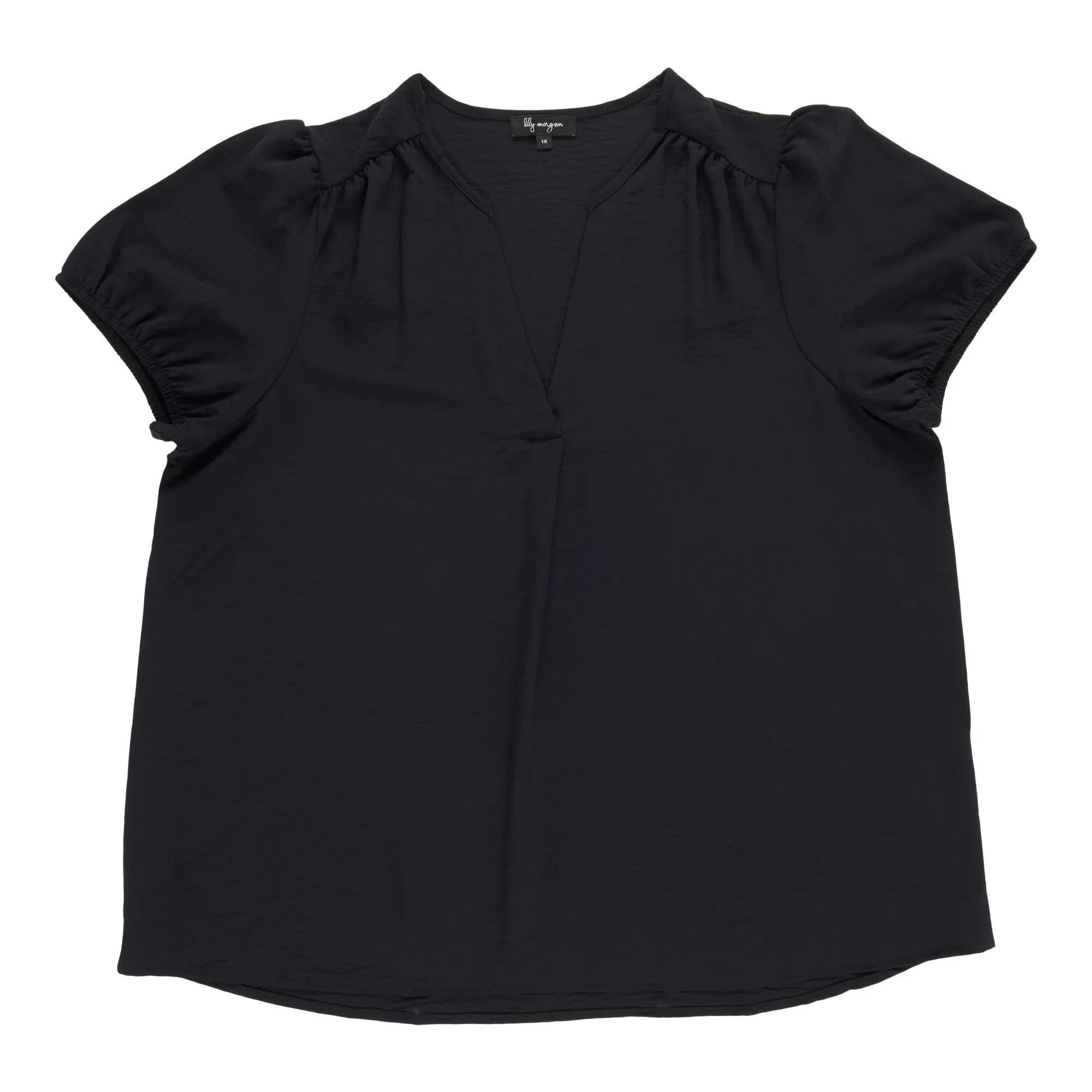 lily morgan Women's Plus V-Neck Short Sleeve Blouse sold by Giant Tiger