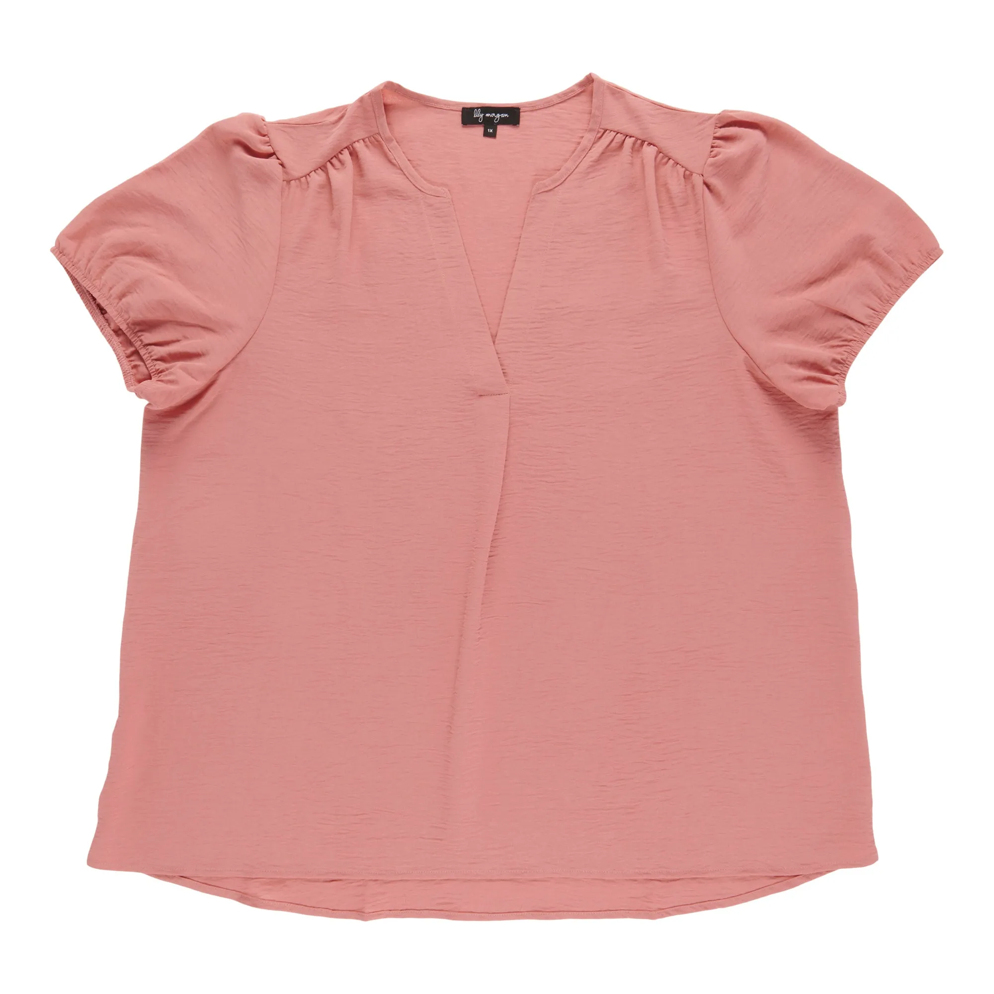 lily morgan Women's Plus V-Neck Short Sleeve Blouse sold by Giant Tiger product image thumbnail 3