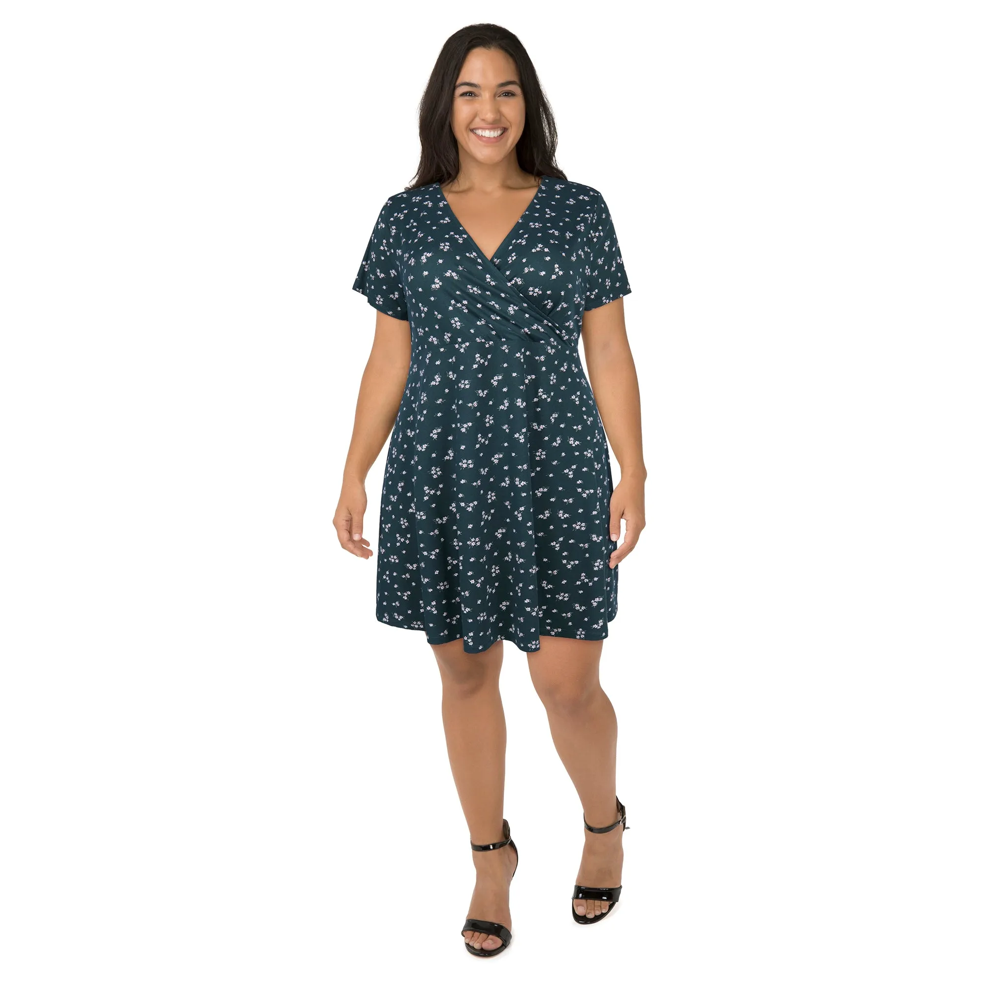 Women's Plus Short Sleeve Wrap Skater Dress sold by Giant Tiger product image thumbnail 3