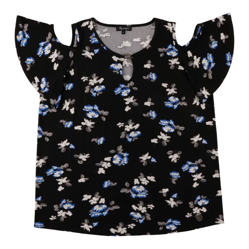 lily morgan Women's Plus Flutter Sleeve Blouse sold by Giant Tiger