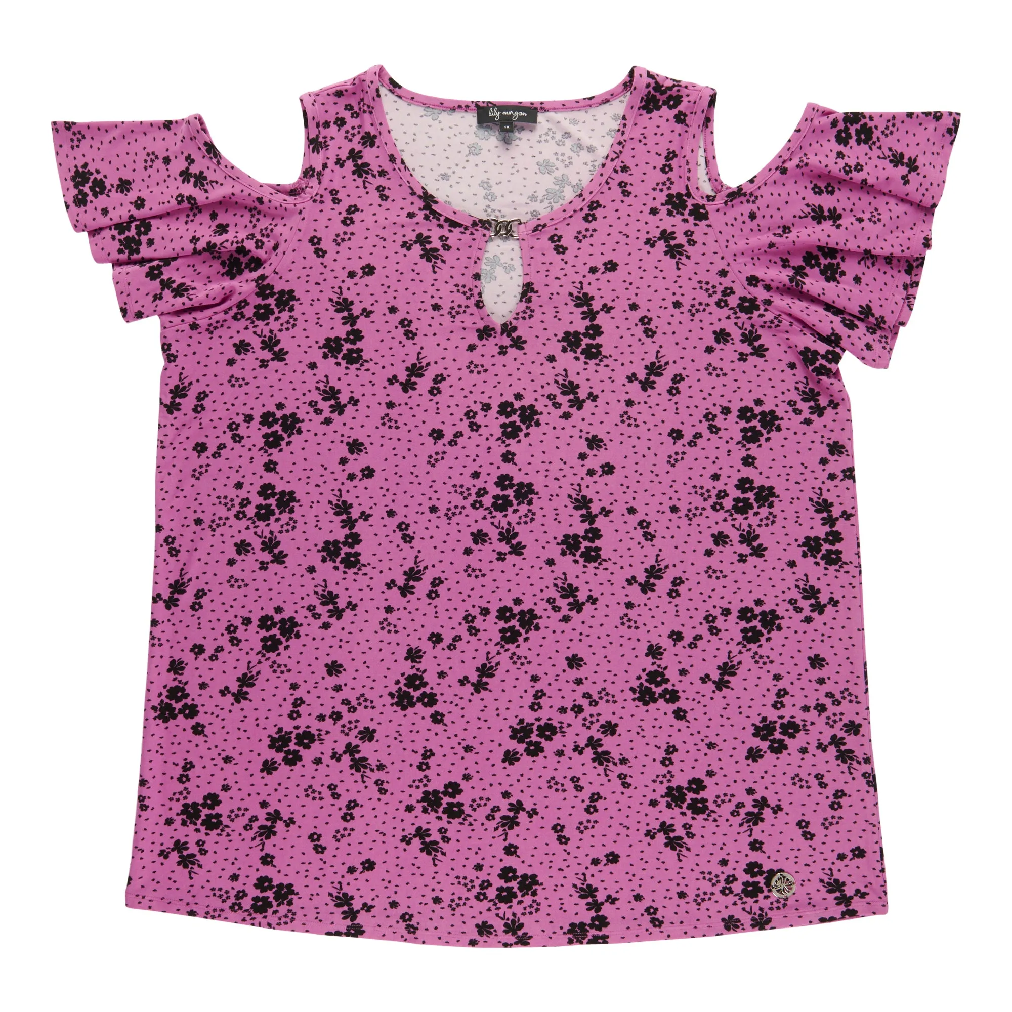 lily morgan Women's Plus Flutter Sleeve Blouse sold by Giant Tiger product image thumbnail 3