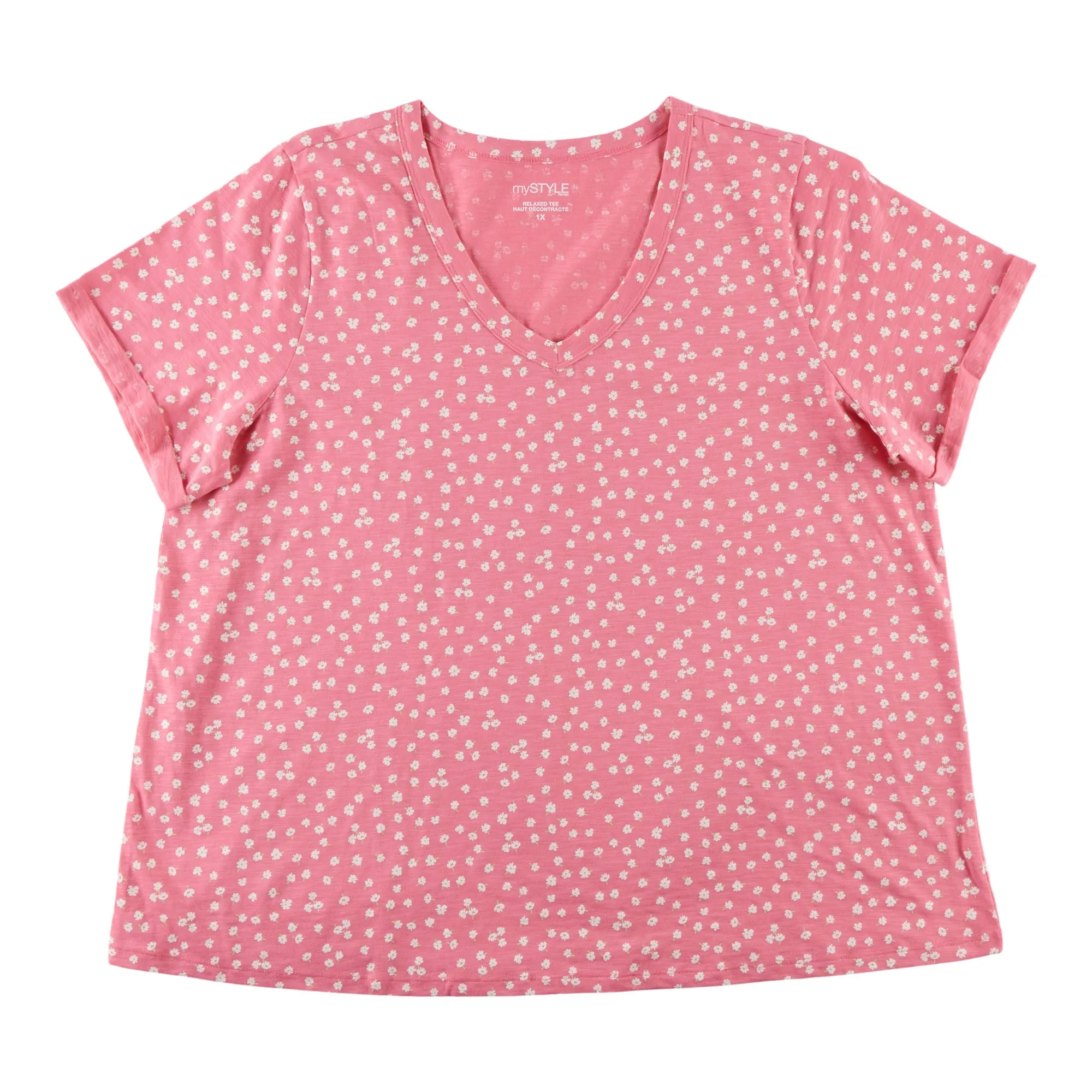 mySTYLE Women's Plus V-Neck Relaxed Slub T-Shirt sold by Giant Tiger product image thumbnail 3