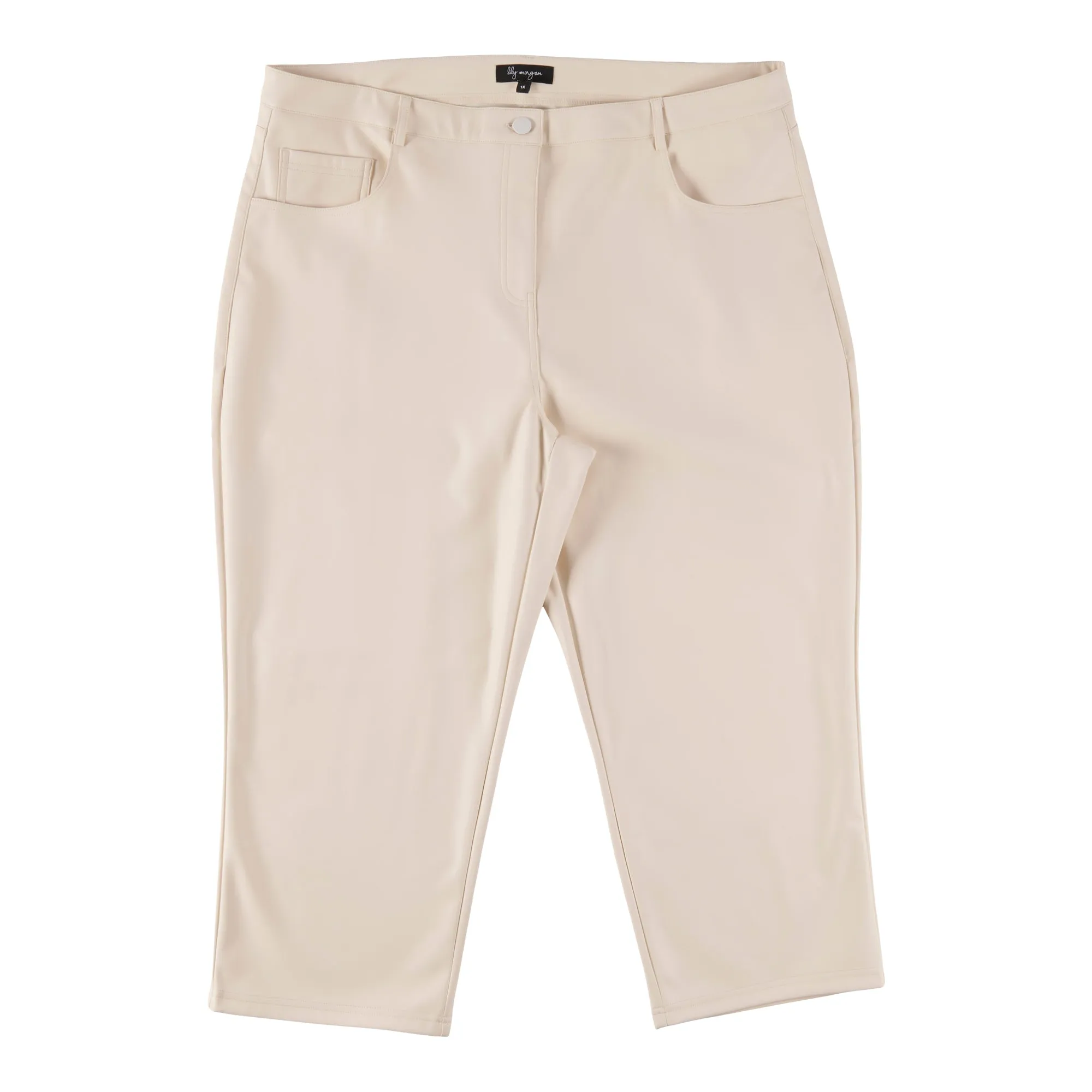 lily morgan Women's Plus Spring Bloom Pleather Crop Pant sold by Giant Tiger