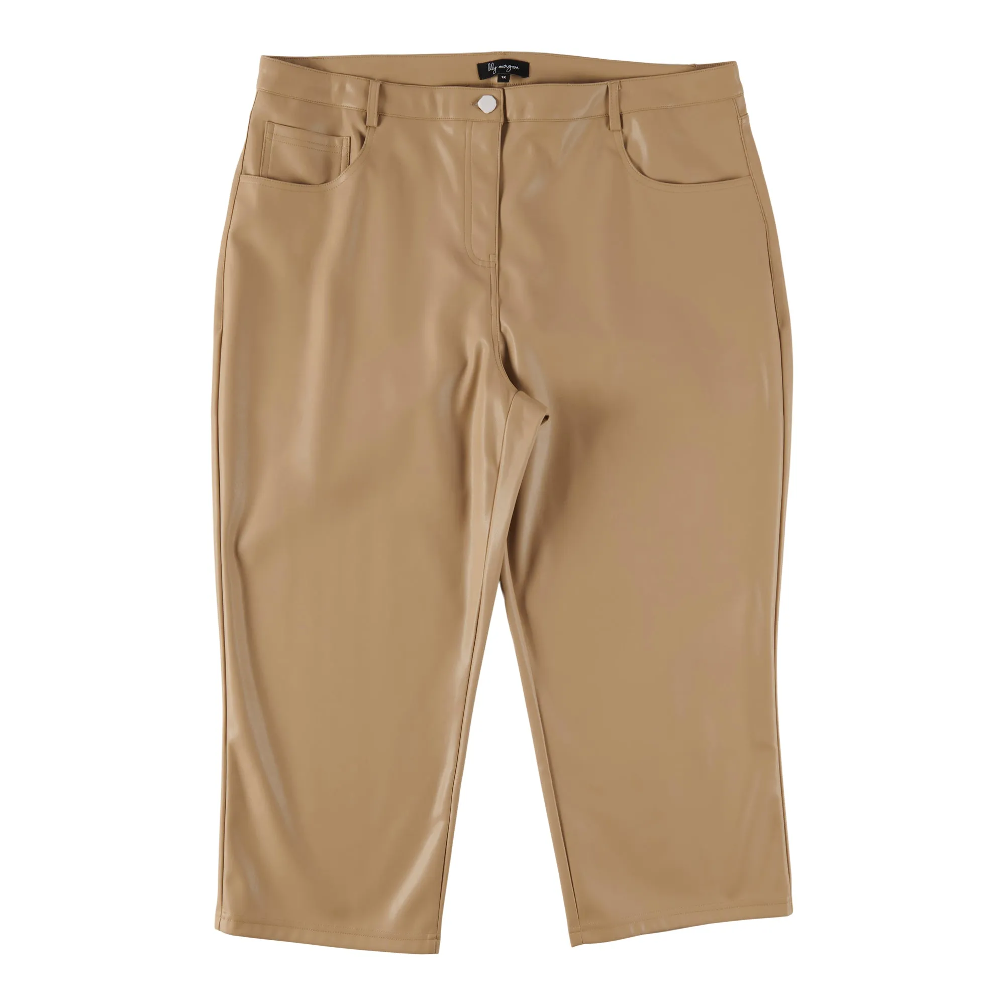 lily morgan Women's Plus Spring Bloom Pleather Crop Pant sold by Giant Tiger product image thumbnail 2