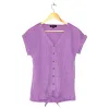 lily morgan Women's Tropical Button Tie Front Top sold by Giant Tiger