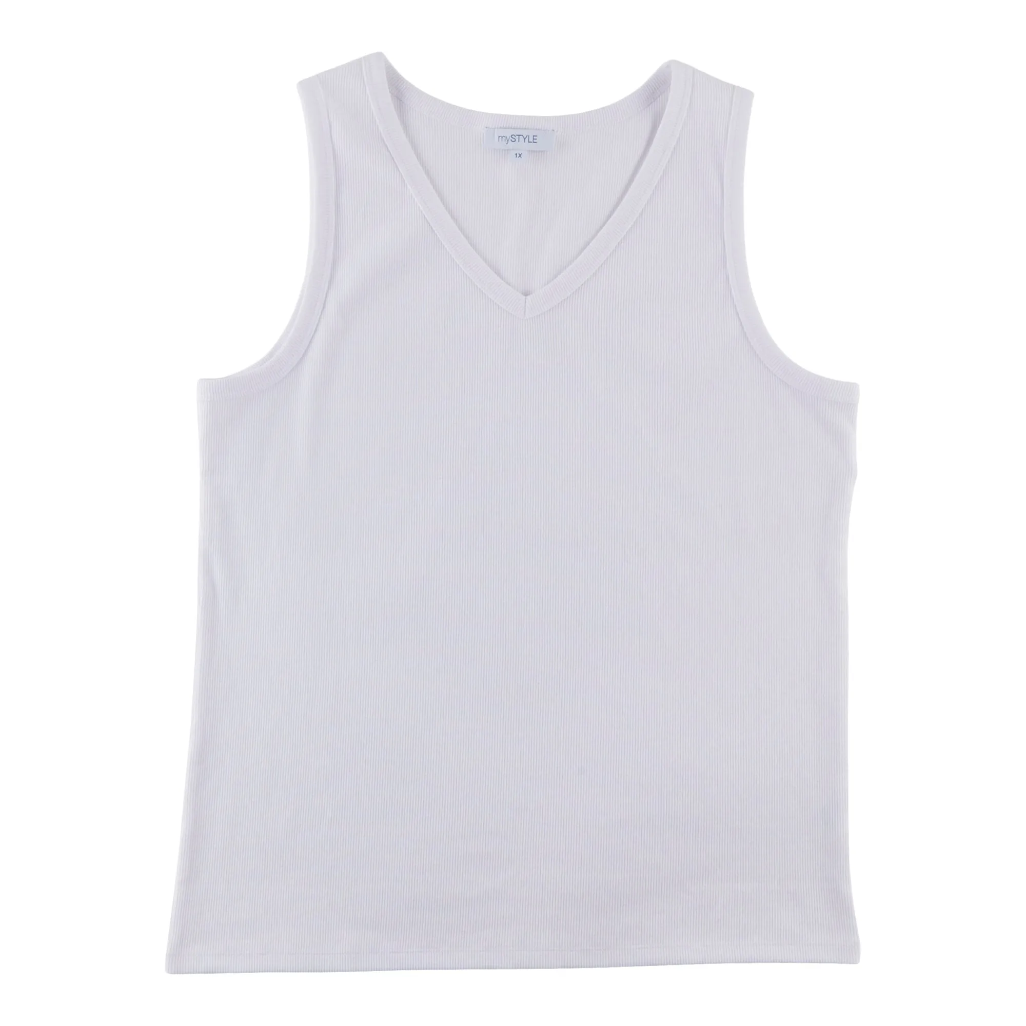 mySTYLE Women's Plus V-Neck Ribbed Tank Top sold by Giant Tiger
