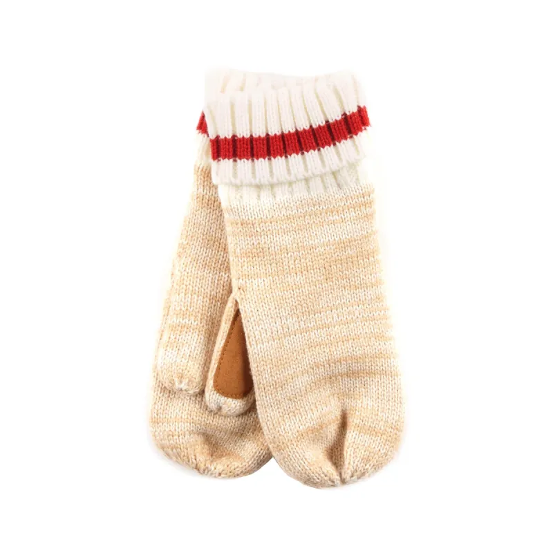 Women's Cable Mittens with Red Stripe sold by Giant Tiger