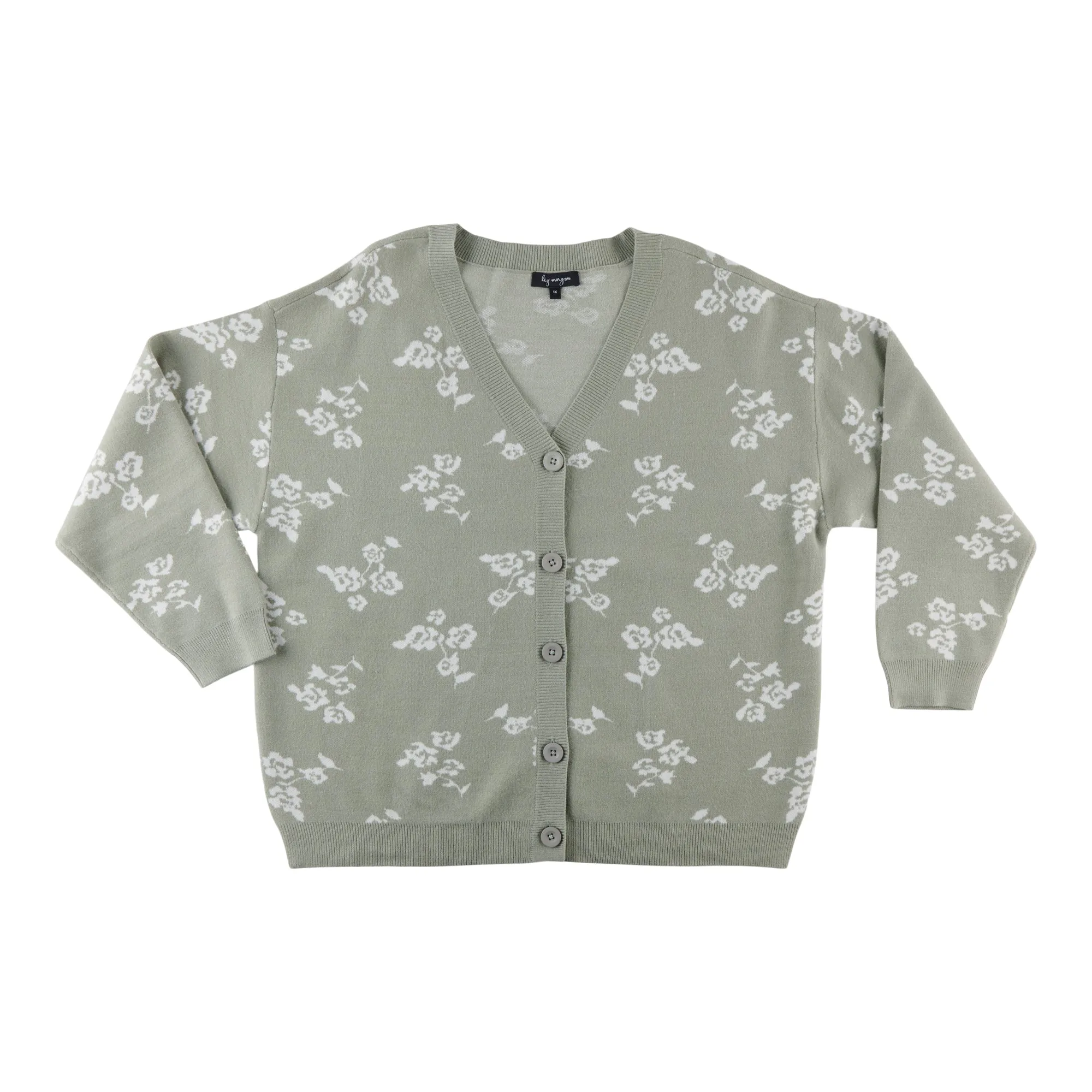 lily morgan Women's Plus V-Neck Jacquard Cardigan sold by Giant Tiger product image thumbnail 2