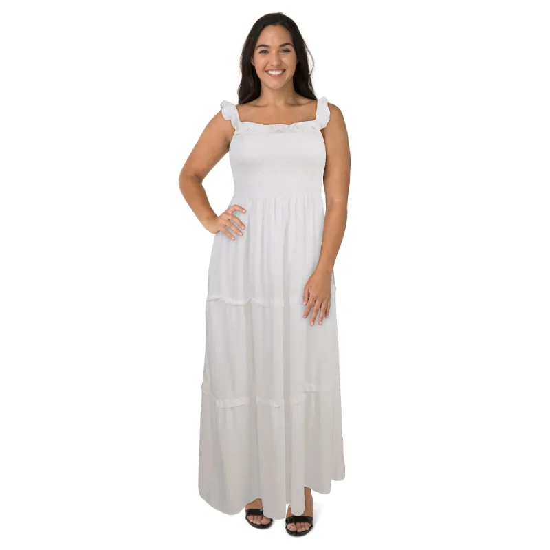 mySTYLE Women's Plus Mykonos Smocked Maxi Dress sold by Giant Tiger