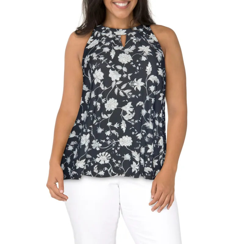 lily morgan Women's Plus Trendsetters Printed Halter Top sold by Giant Tiger