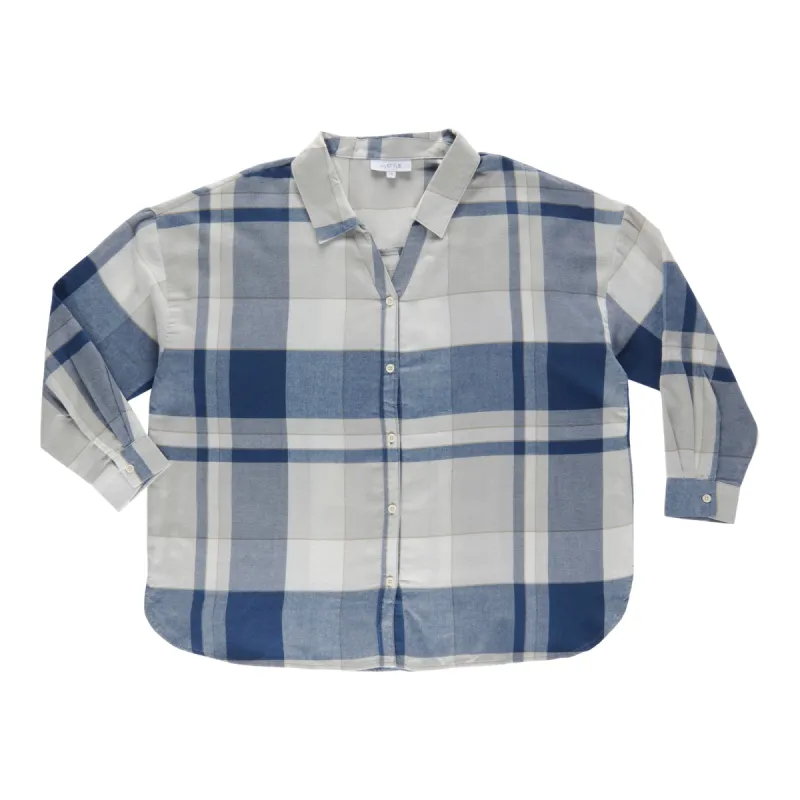 mySTYLE Women's Plus Street Smart Open Collar Plaid Shirt sold by Giant Tiger