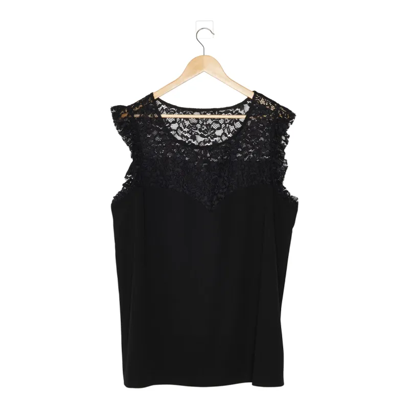 lily morgan Women's Plus Lace Ruffle Top sold by Giant Tiger