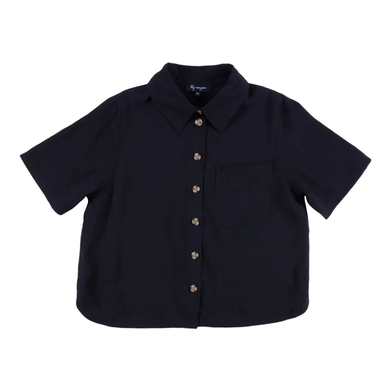 lily morgan Women's Mystic Solid Short Sleeve Camp Shirt sold by Giant Tiger