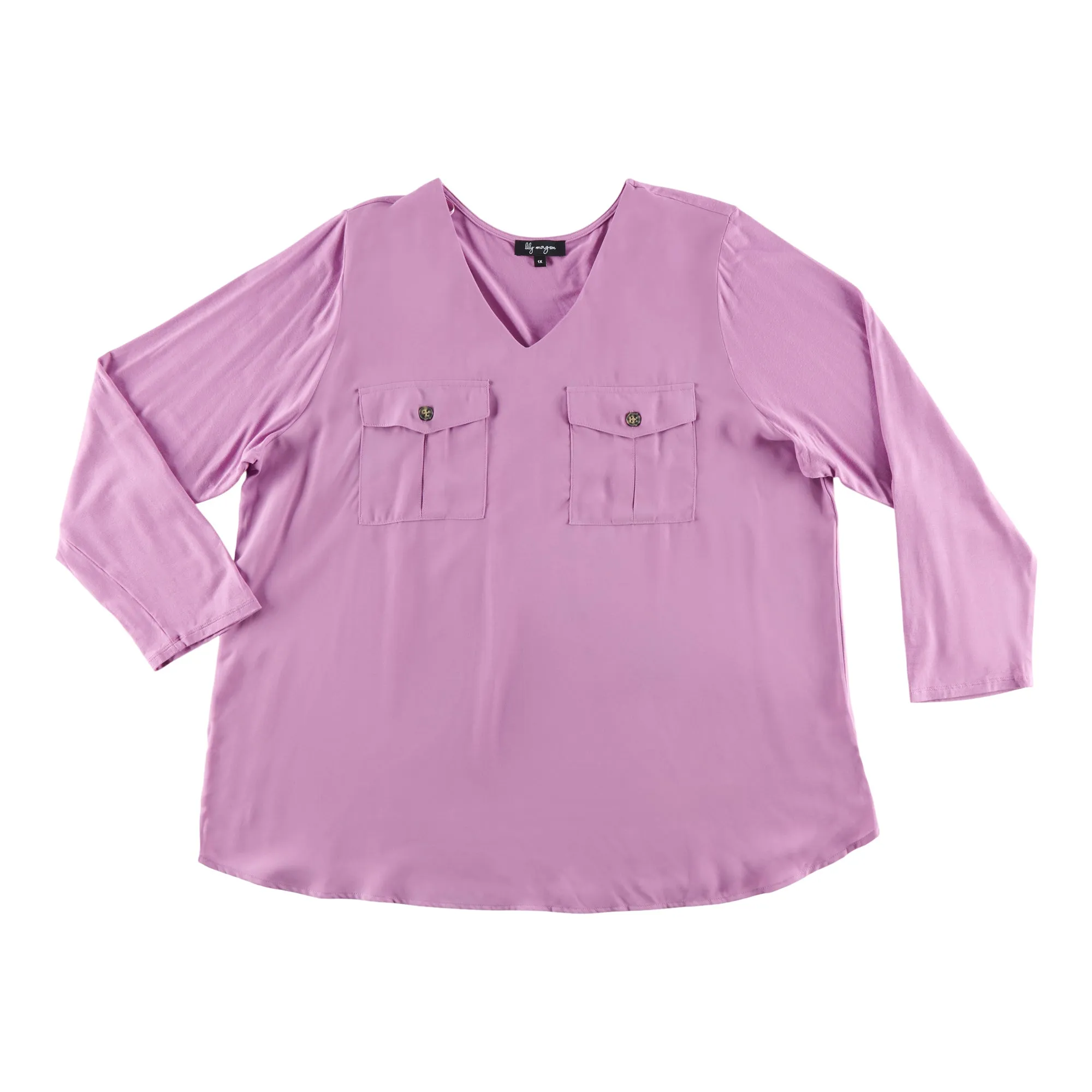 lily morgan Women's Plus V-Neck Spring Flair Blouse sold by Giant Tiger product image thumbnail 2