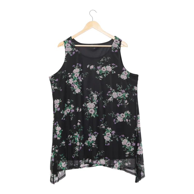 lily morgan Women's Plus Spring Flair Mesh Printed Tank Top sold by Giant Tiger