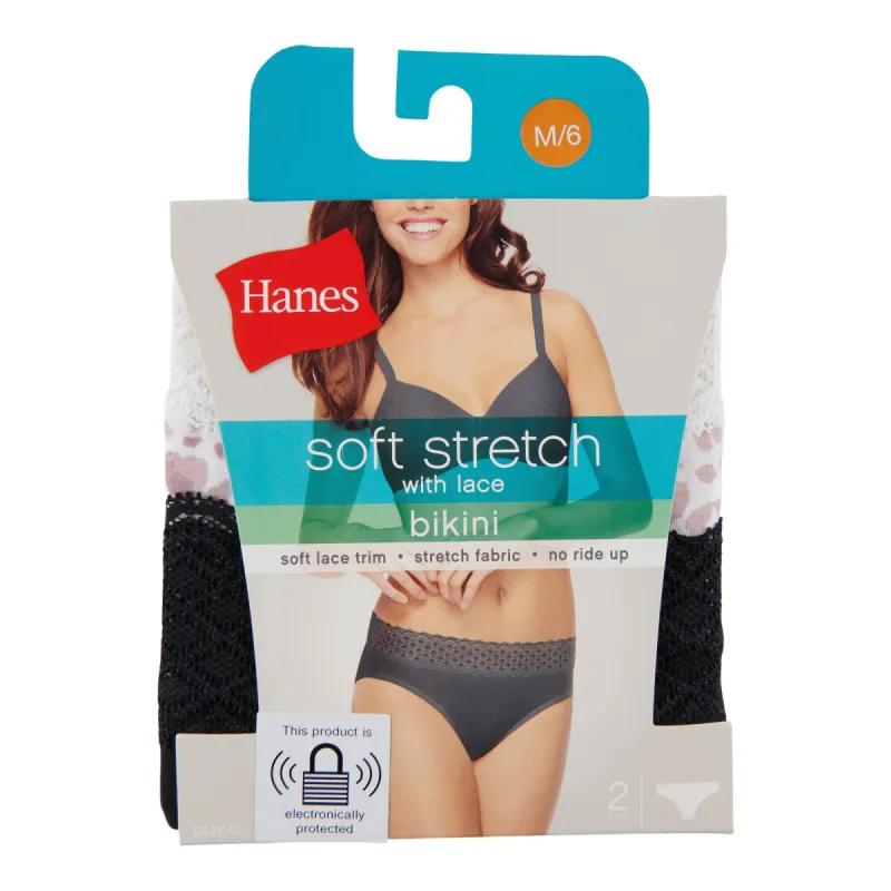 Hanes Women's Soft Lace Bikini Underwear, 2-Pack sold by Giant Tiger