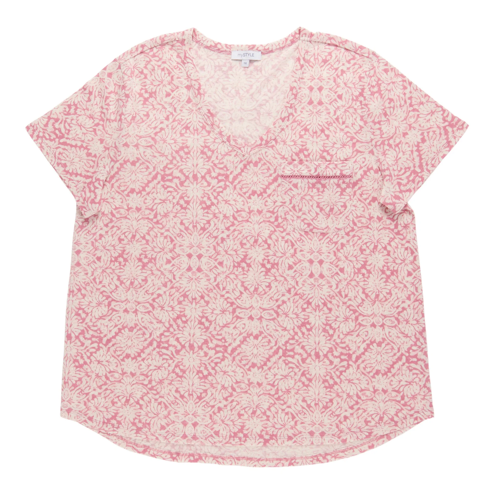 mySTYLE Women's Plus Festival Pocket Printed Linen T-Shirt sold by Giant Tiger product image thumbnail 2