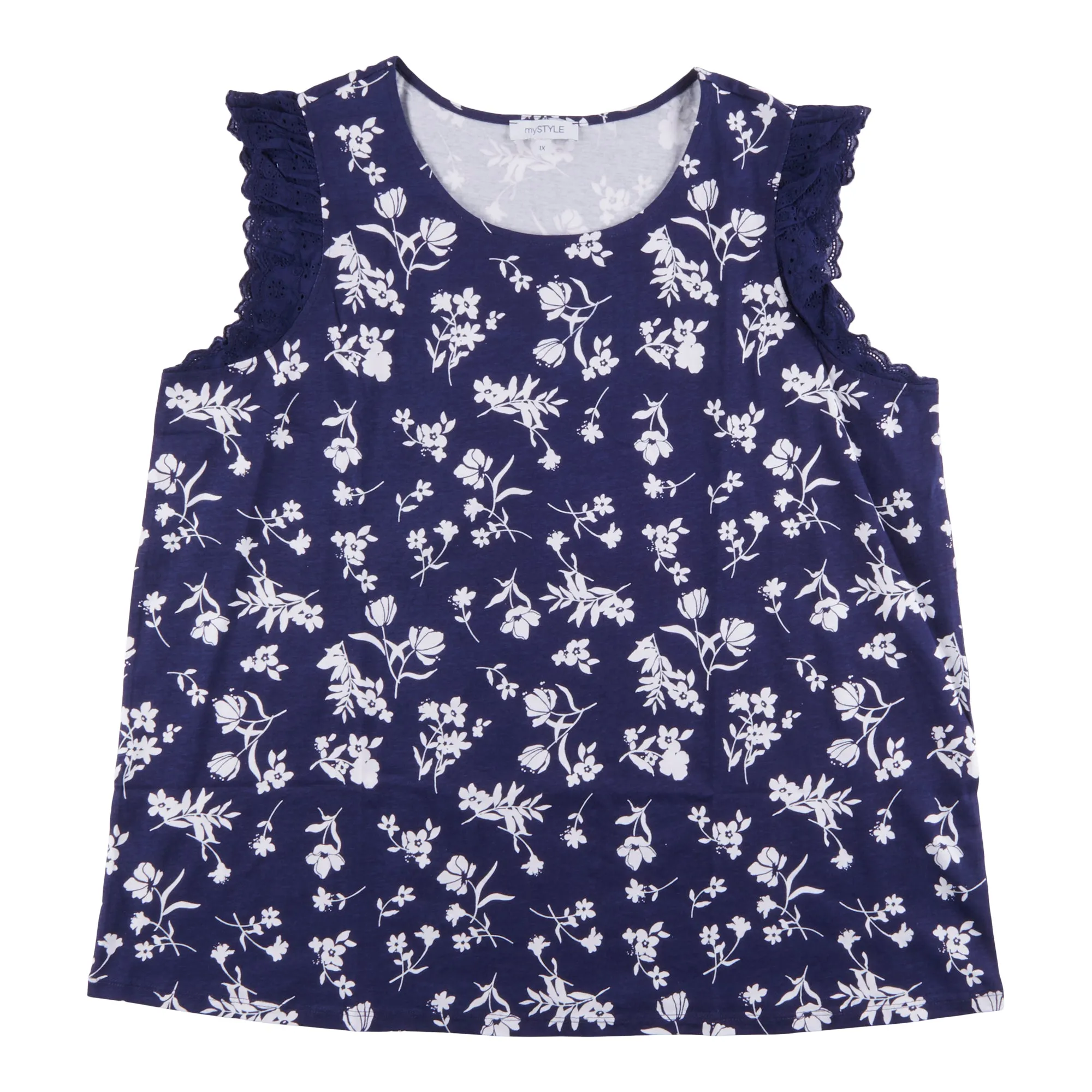 mySTYLE Women's Plus Country Cool Eyelet Flutter Top sold by Giant Tiger product image thumbnail 3