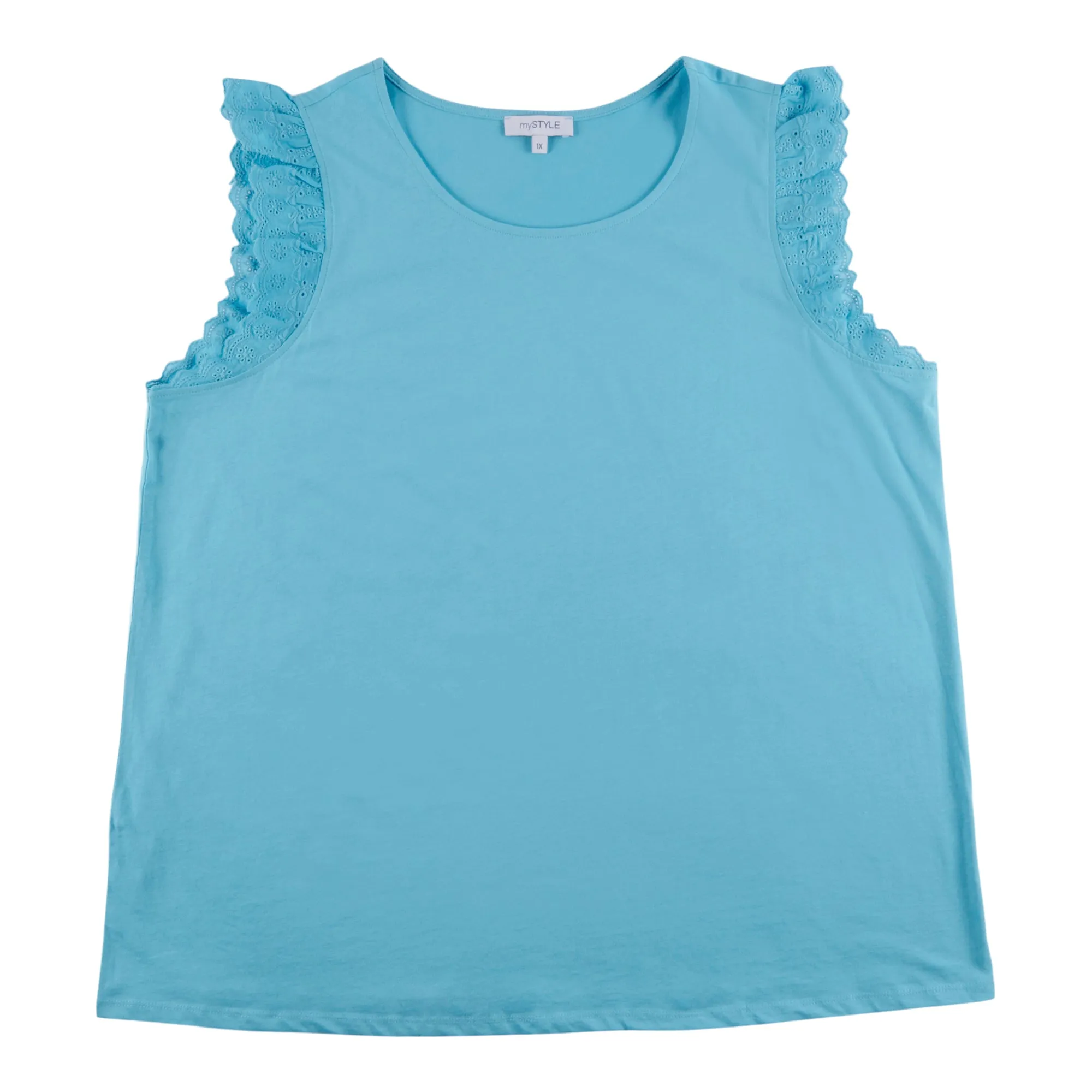 mySTYLE Women's Plus Country Cool Eyelet Flutter Top sold by Giant Tiger product image thumbnail 2