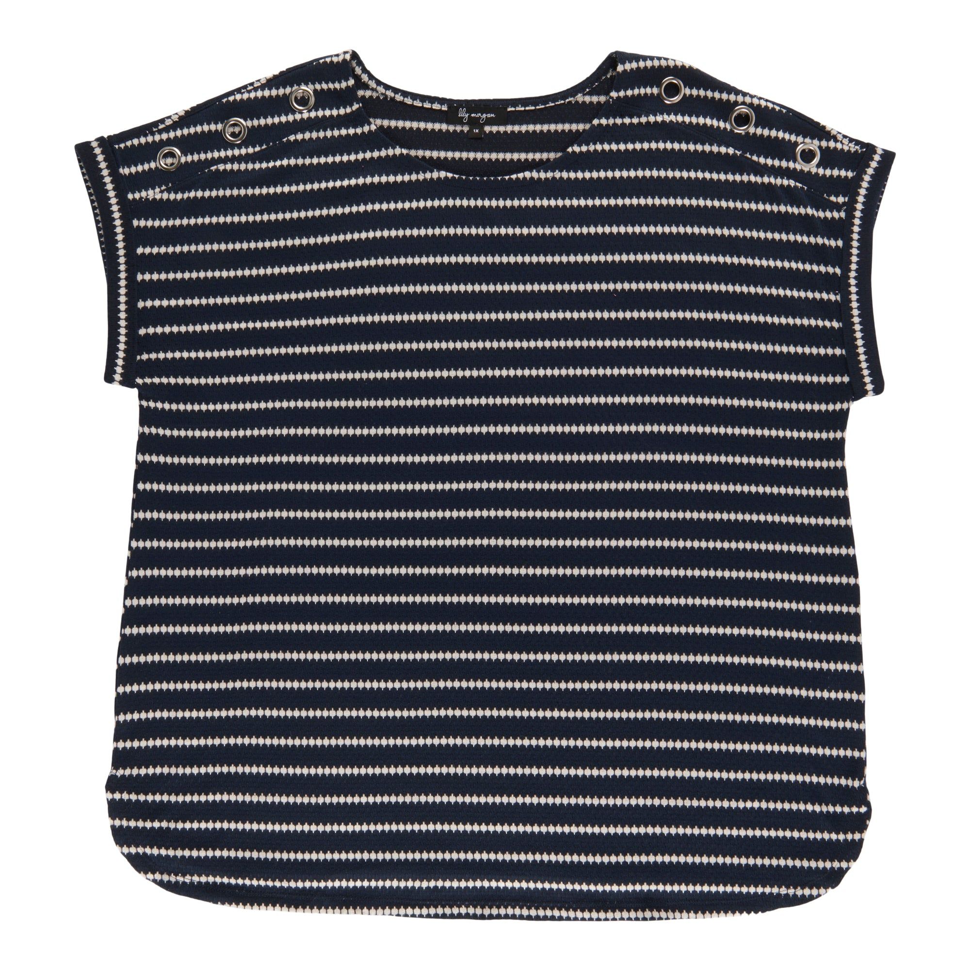 lily morgan Women's Plus Short Sleeve Top with Ring Detail sold by Giant Tiger product image thumbnail 2