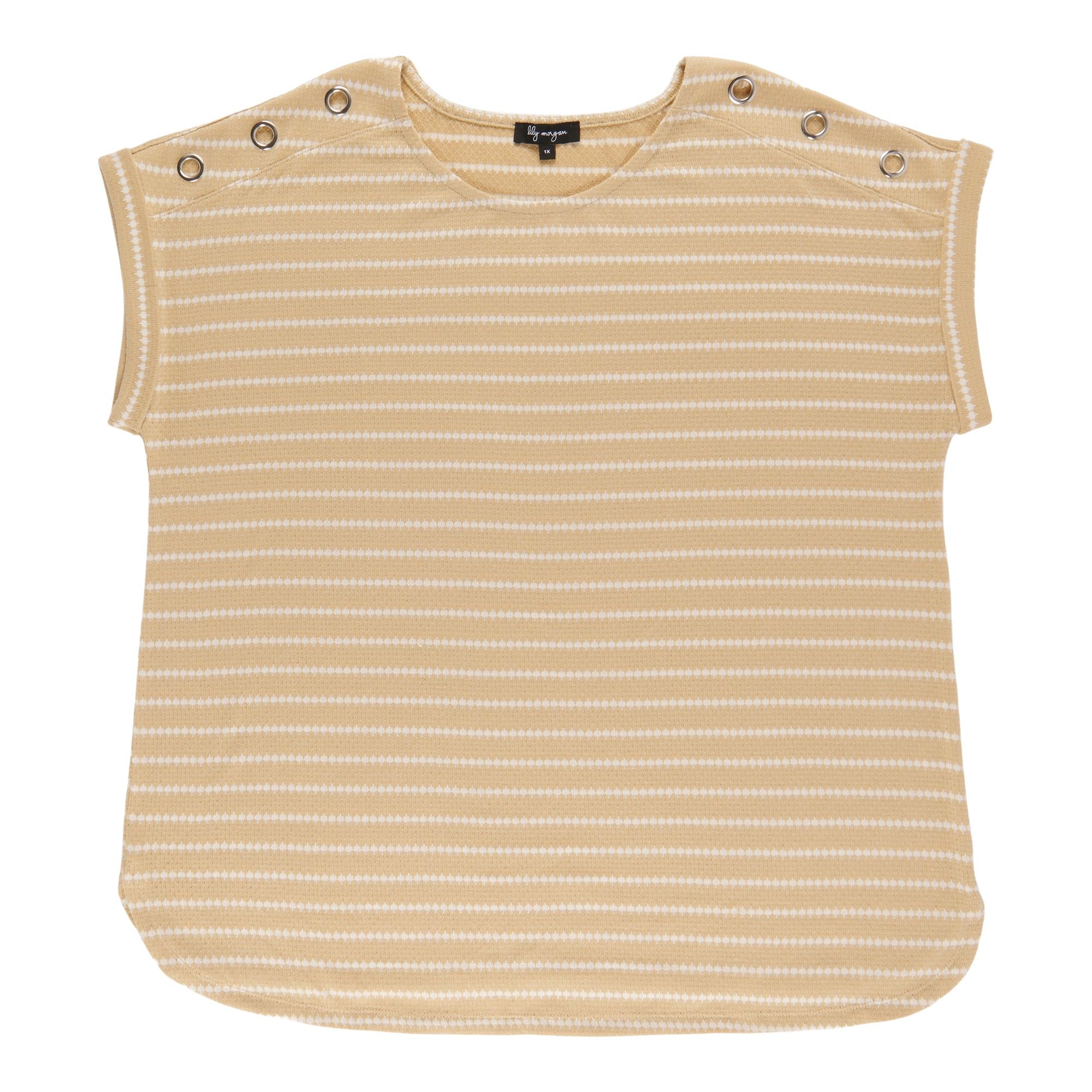 lily morgan Women's Plus Short Sleeve Top with Ring Detail sold by Giant Tiger