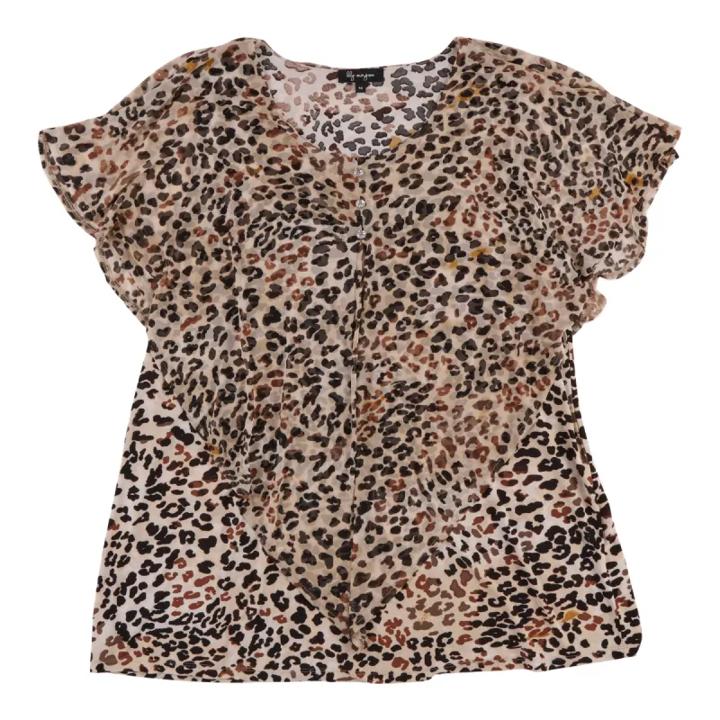 lily morgan Women's Plus Casual Mesh Overlay Blouse sold by Giant Tiger