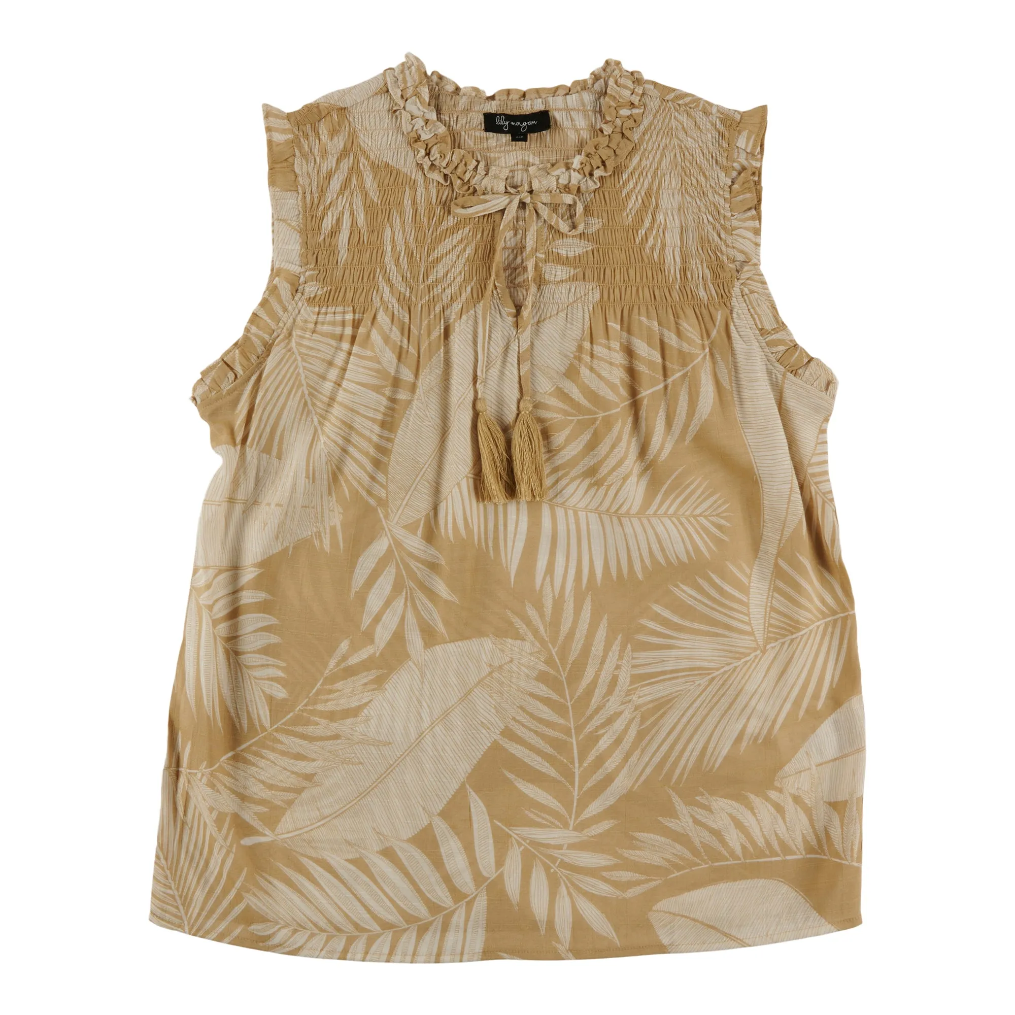 lily morgan Women's Tropical Smocked Front Blouse sold by Giant Tiger