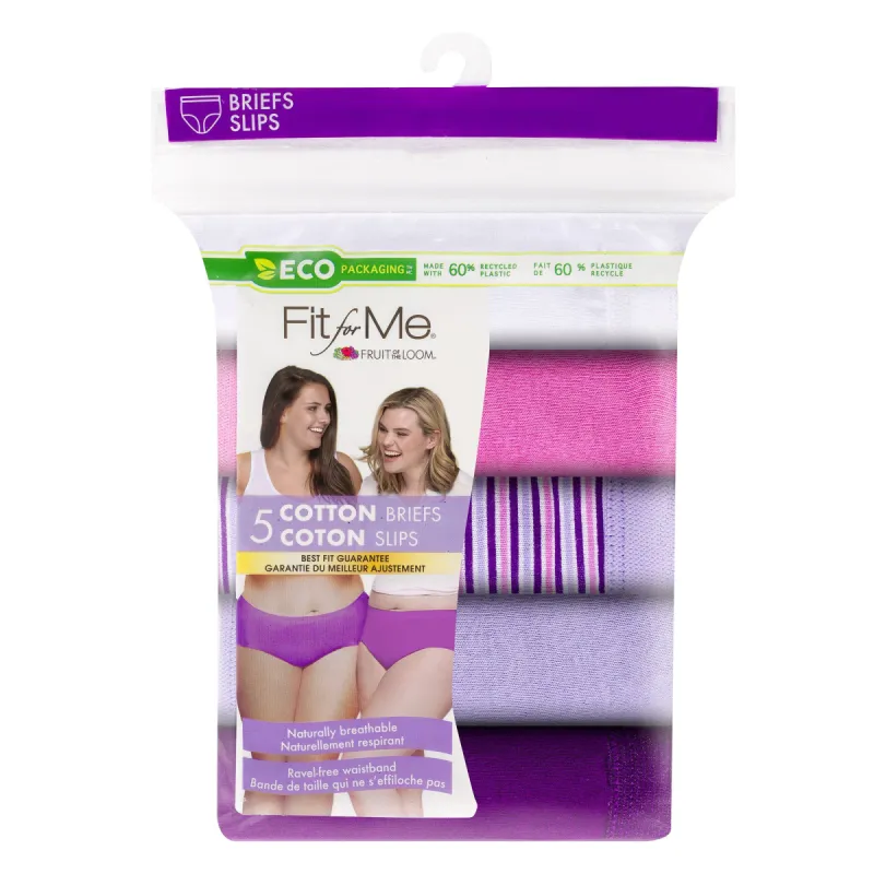 Fruit of the Loom Women's Fit for Me Cotton Briefs, 5-Pack sold by Giant Tiger