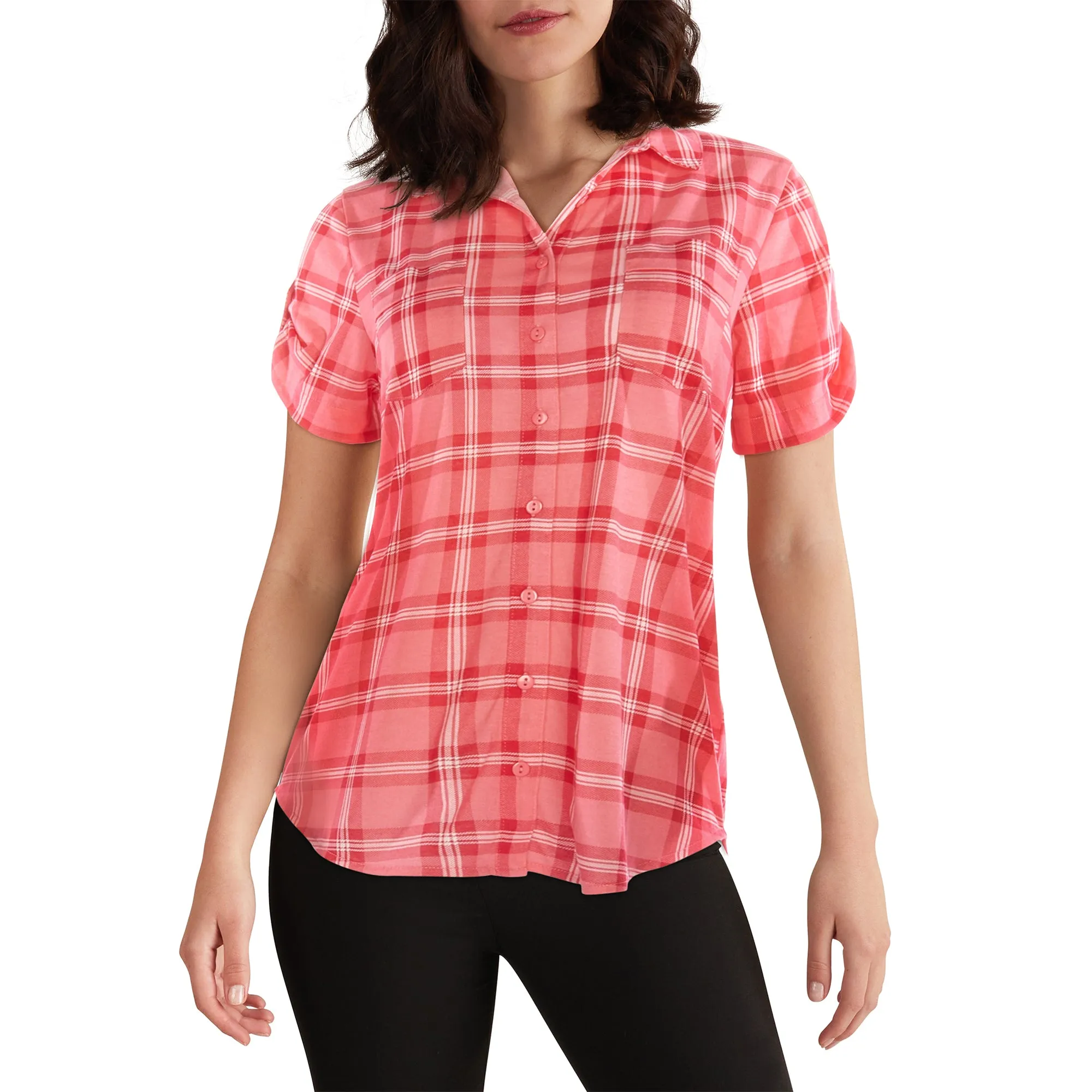 mySTYLE Women's Seasonal Plaid Cap Sleeve Shirt sold by Giant Tiger product image thumbnail 5