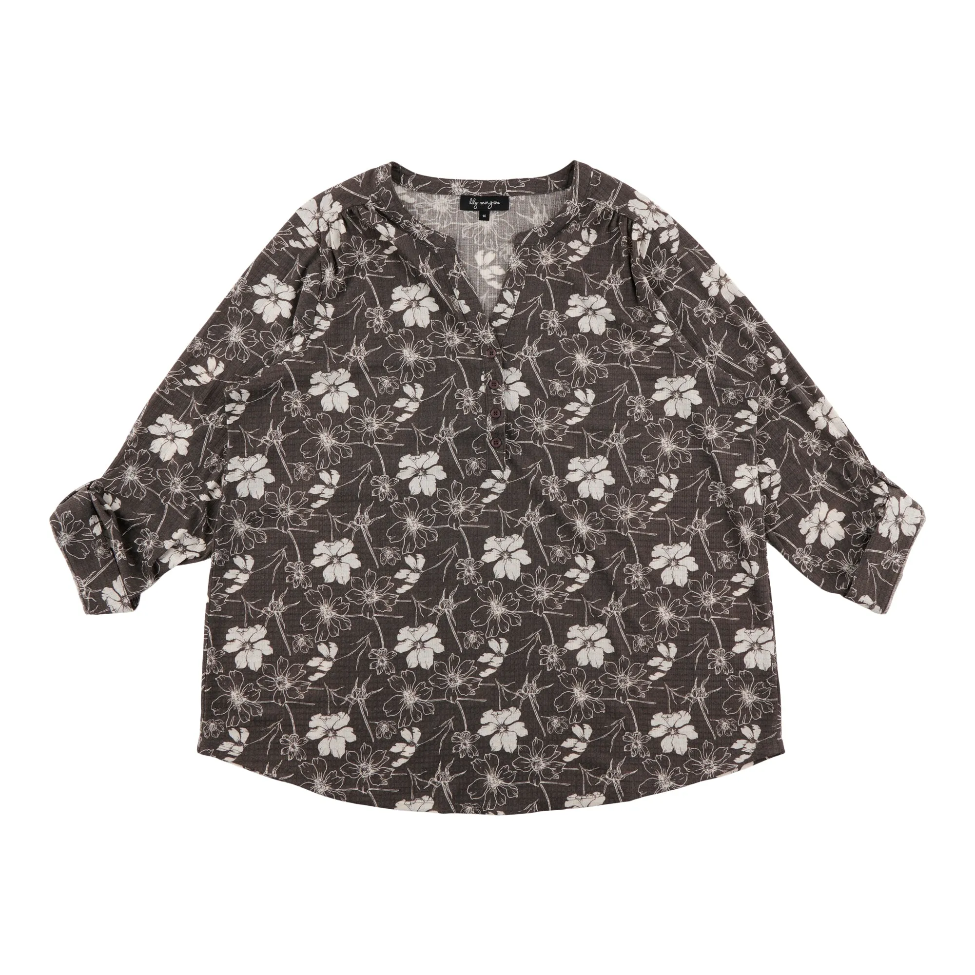 lily morgan Women's Plus Top with Buttons sold by Giant Tiger