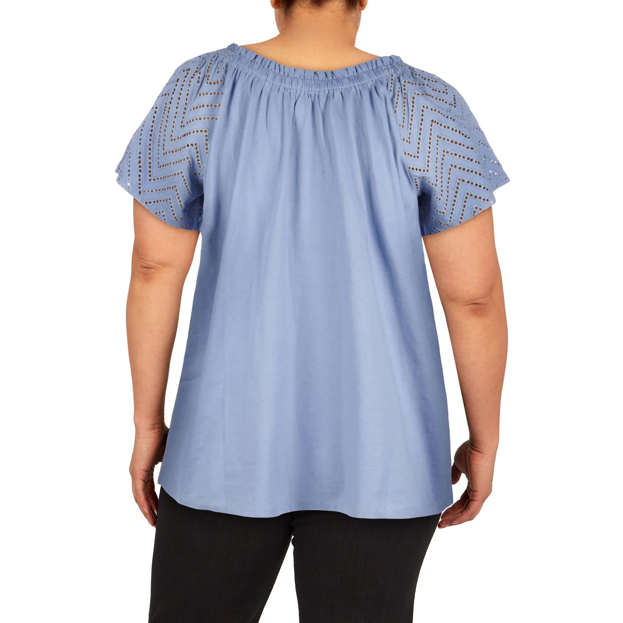 mySTYLE Women's Plus Festival Eyelet Sleeve Top sold by Giant Tiger product image thumbnail 4