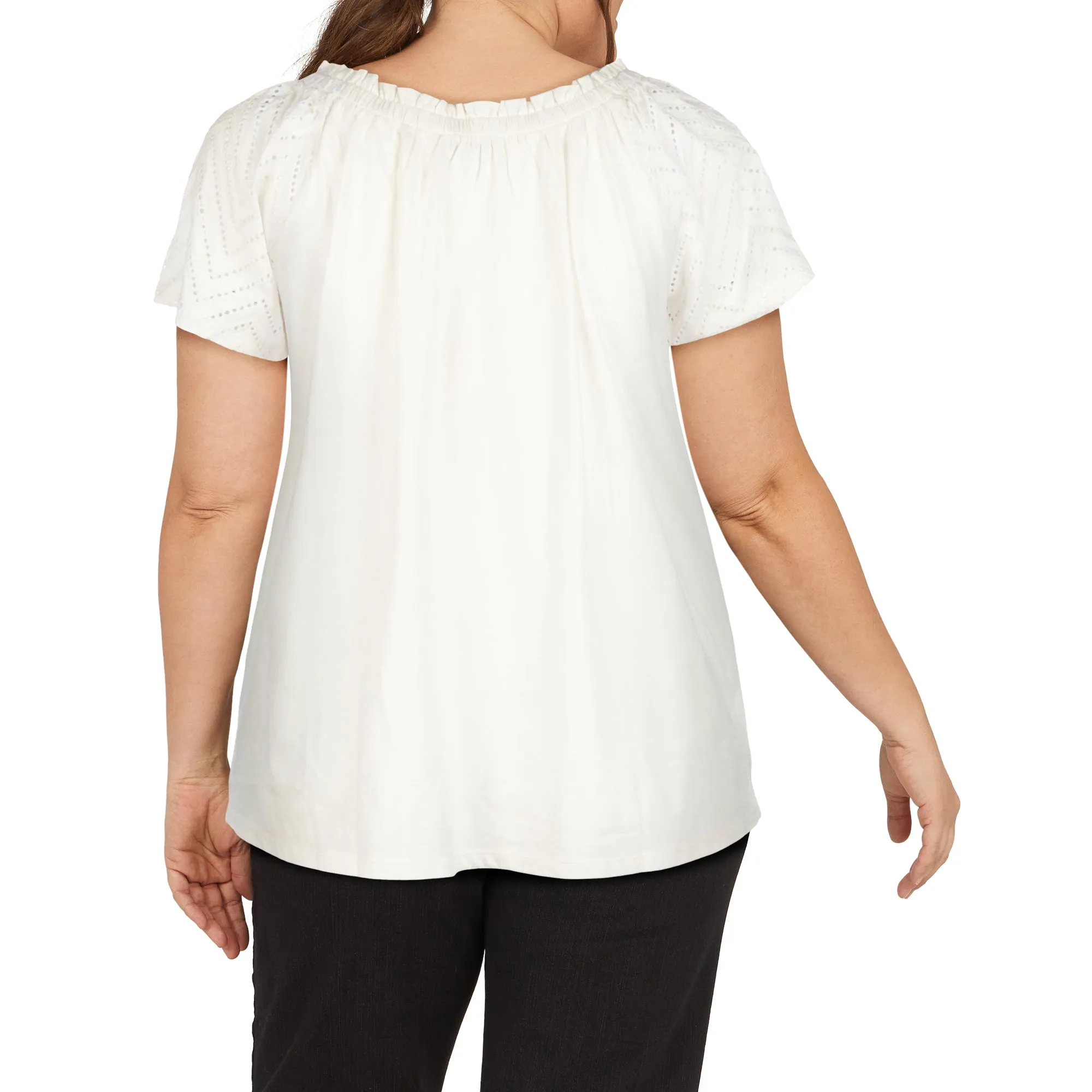 mySTYLE Women's Plus Festival Eyelet Sleeve Top sold by Giant Tiger product image thumbnail 2