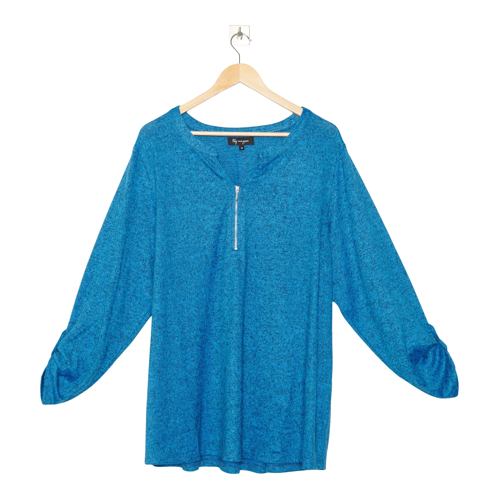 lily morgan Women's Plus Urban Chic Printed Long Roll-Up Sleeve Top sold by Giant Tiger product image thumbnail 4