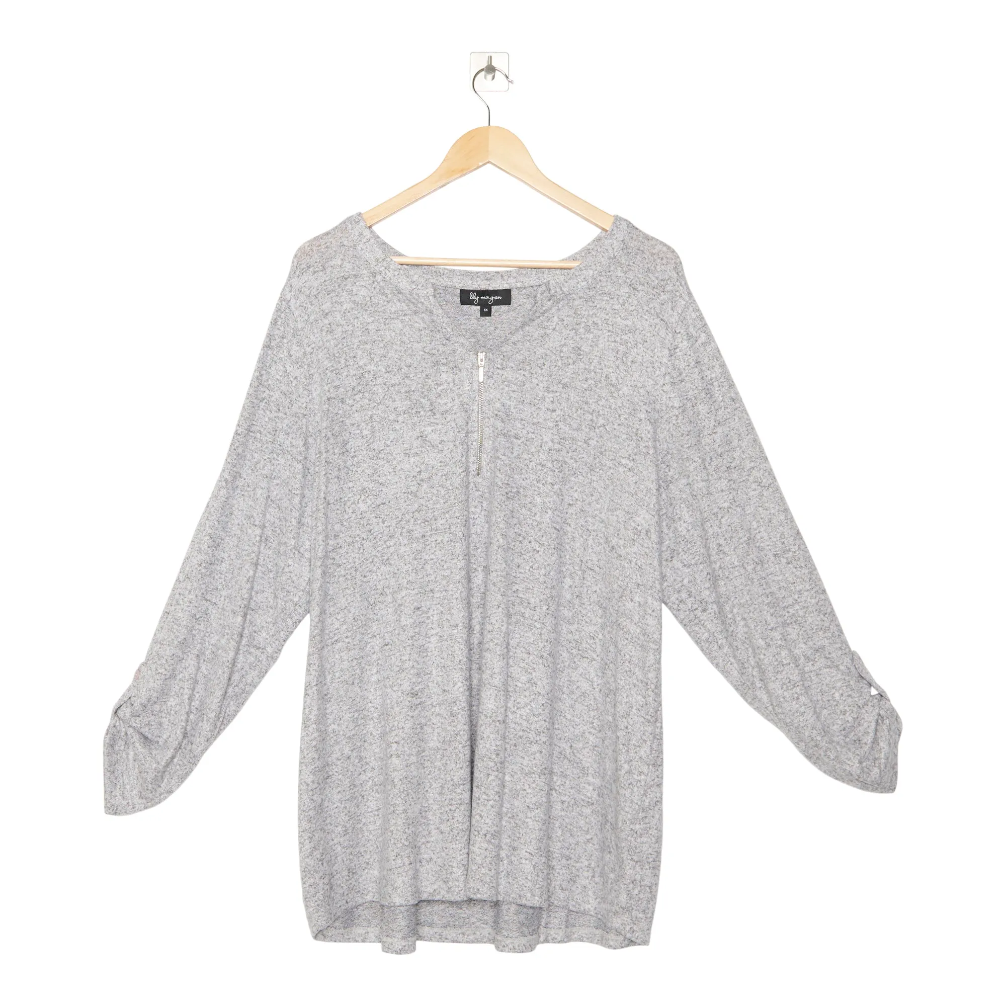 lily morgan Women's Plus Urban Chic Printed Long Roll-Up Sleeve Top sold by Giant Tiger product image thumbnail 3