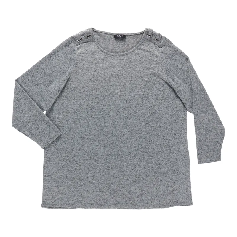 Women's Plus Round Neck Shoulder Detail Blouse sold by Giant Tiger